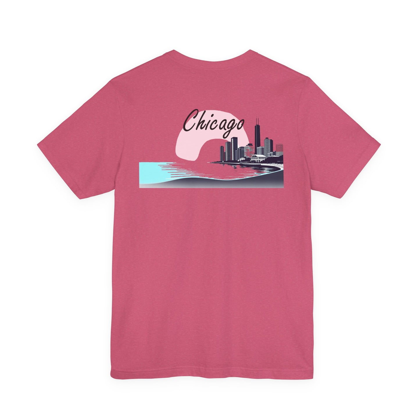 Elegant Chicago Skyline Unisex Jersey Short Sleeve Tee