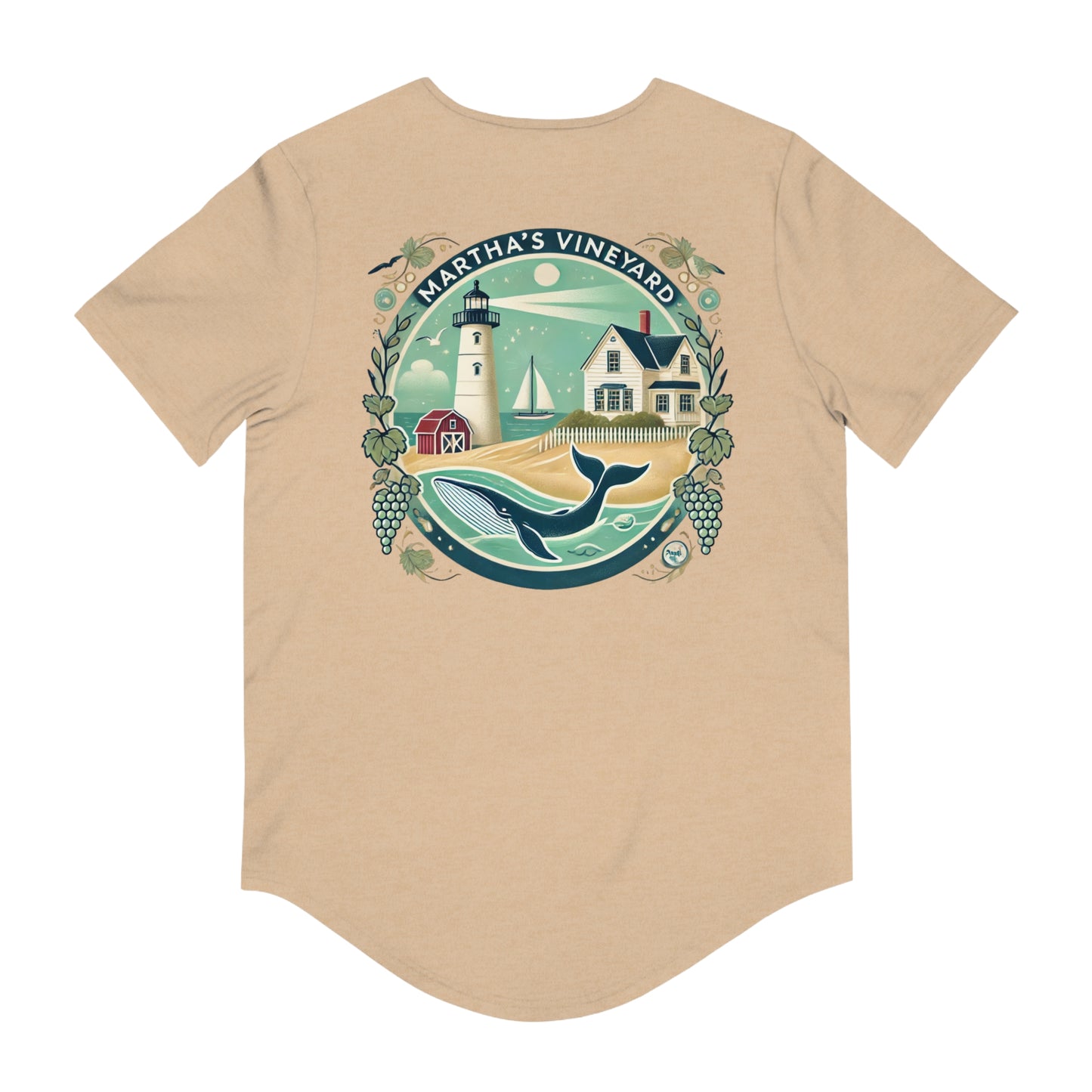 Vintage Martha's Vineyard Men's Jersey Curved Hem Tee