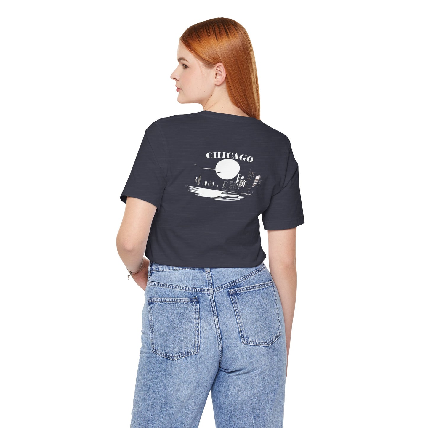 Mystery Noir Chicago Skyline Sunset Unisex Jersey Short Sleeve Tee