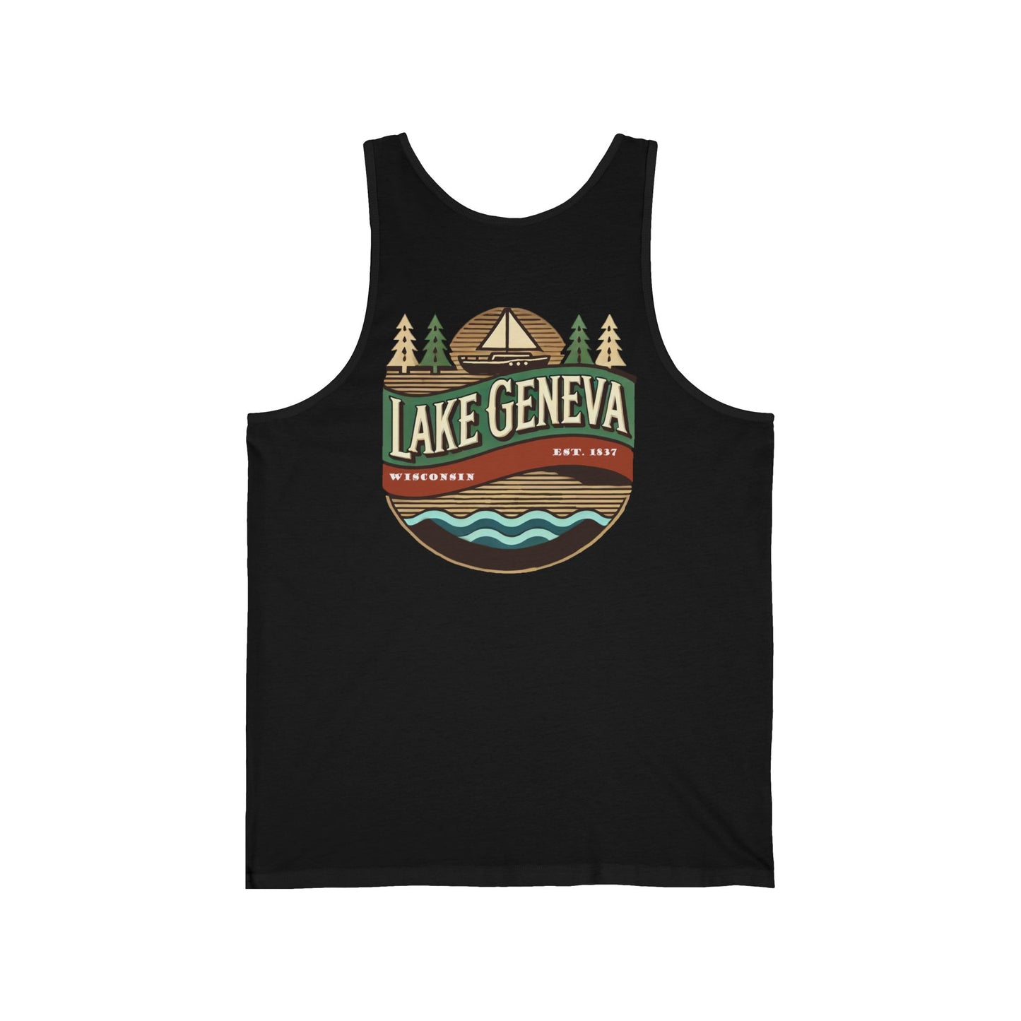 Retro Lake Geneva Unisex Jersey Tank