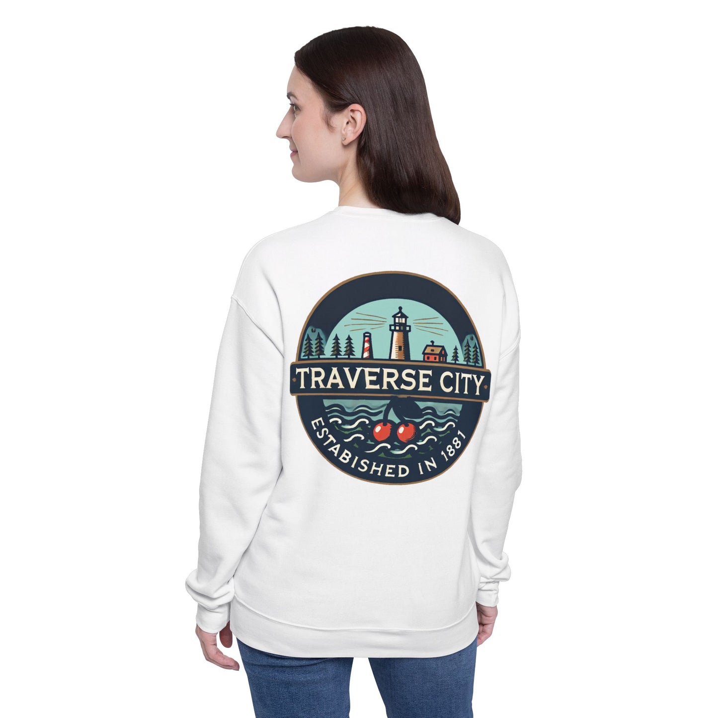 Vintage Traverse City Unisex Drop Shoulder Sweatshirt