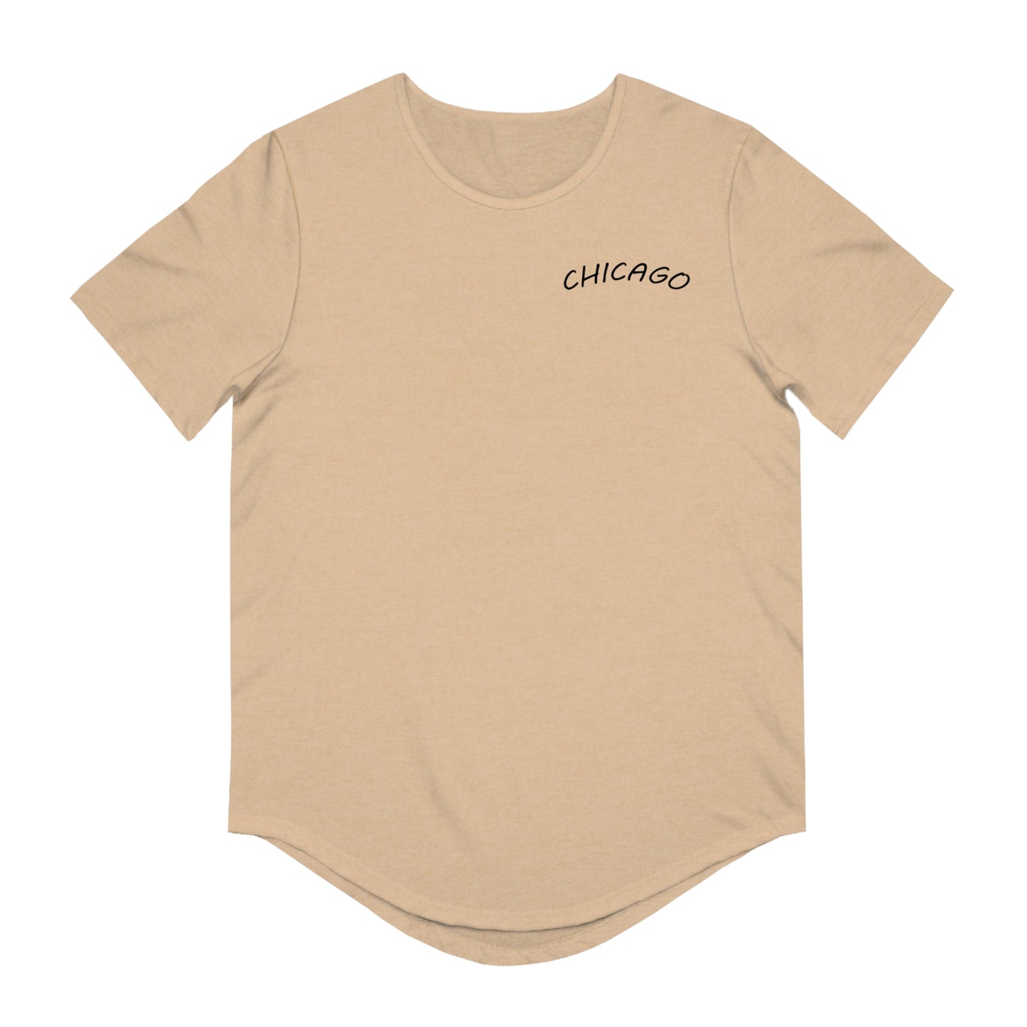 Retro Chicago Sunset Men's Jersey Curved Hem Tee