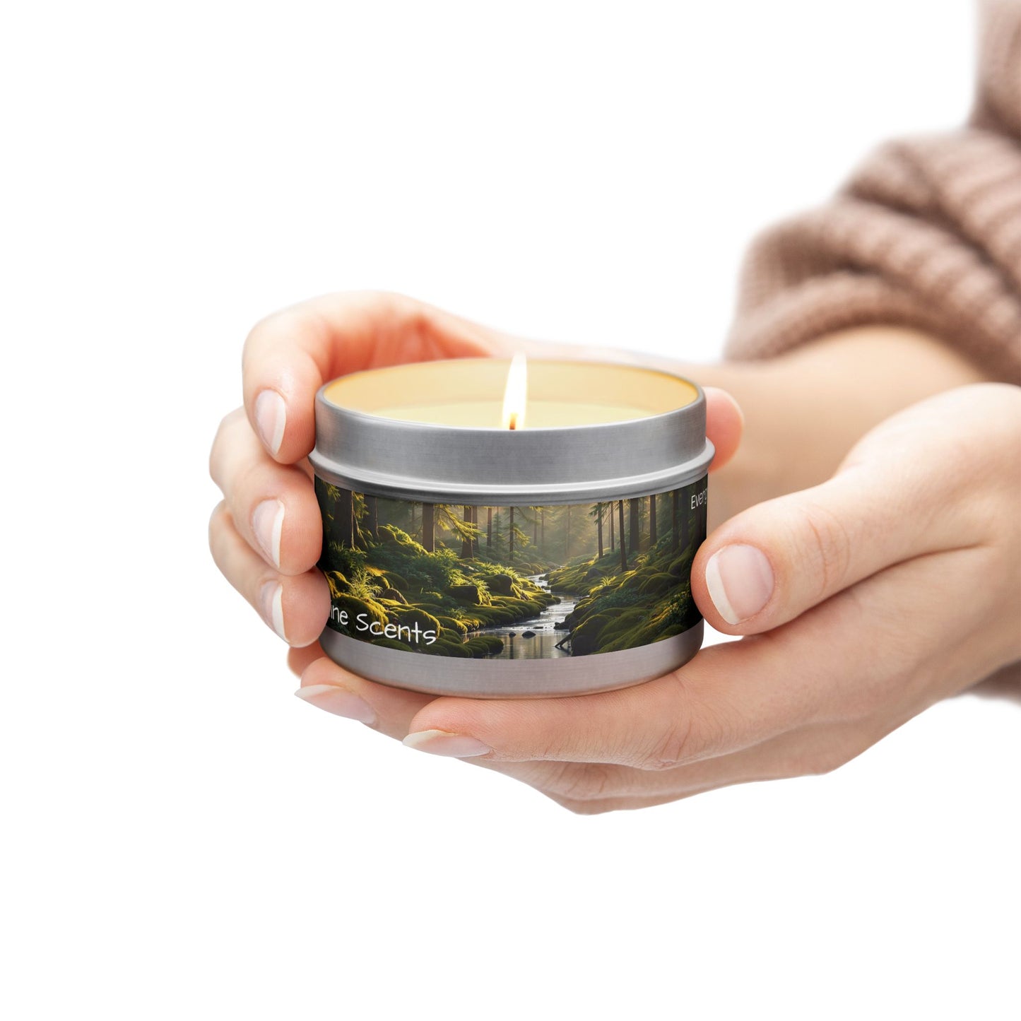 Evergreen Scented Rustic Tin Candle