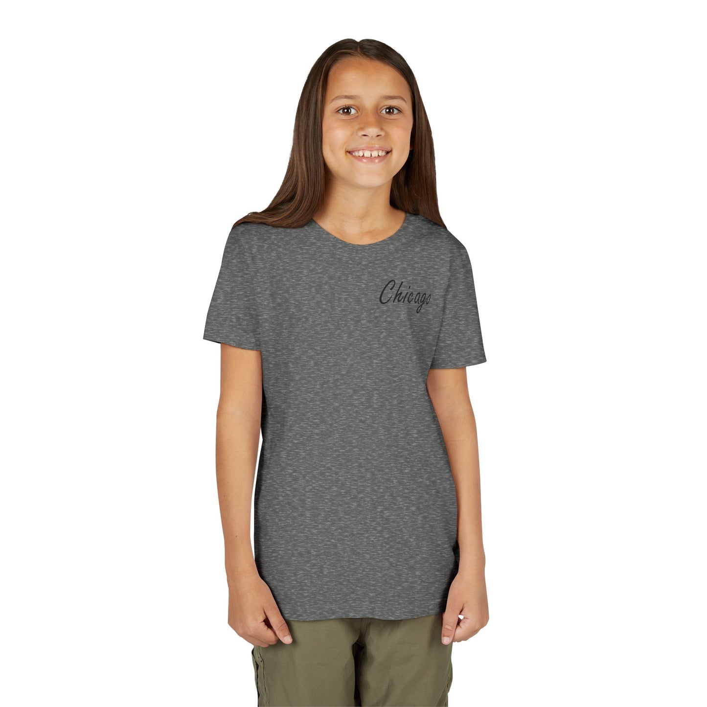 Elegant Chicago Skyline Unisex Youth Short Sleeve Tee