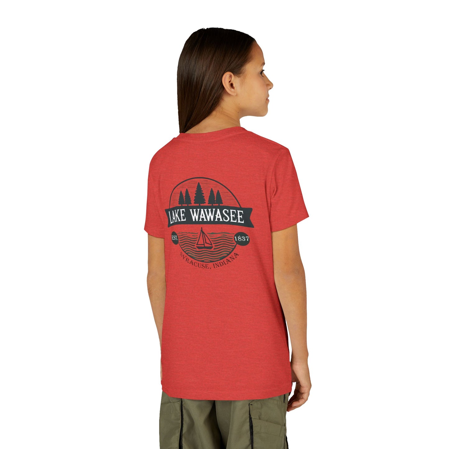 Vintage Lake Wawasee Unisex Youth Short Sleeve Tee