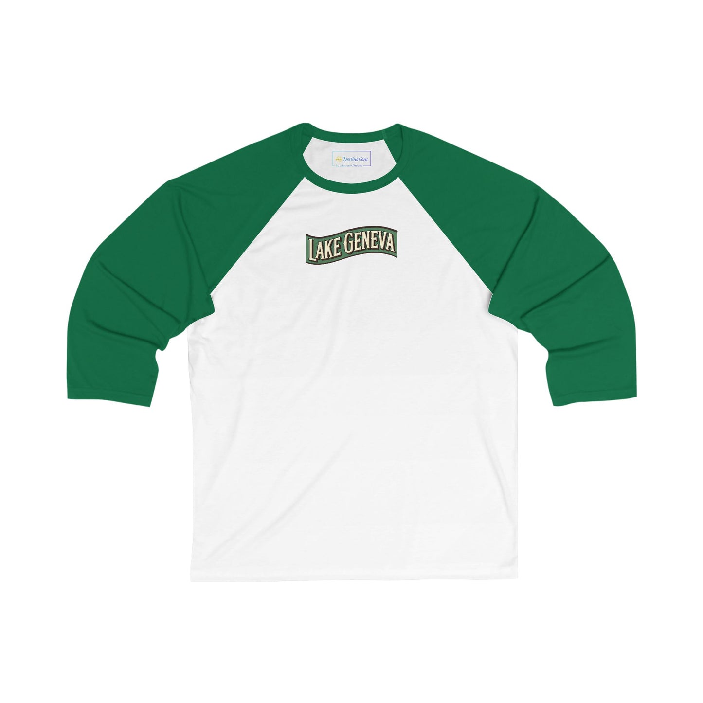 Retro Lake Geneva Men's 3/4 Sleeve Baseball Tee