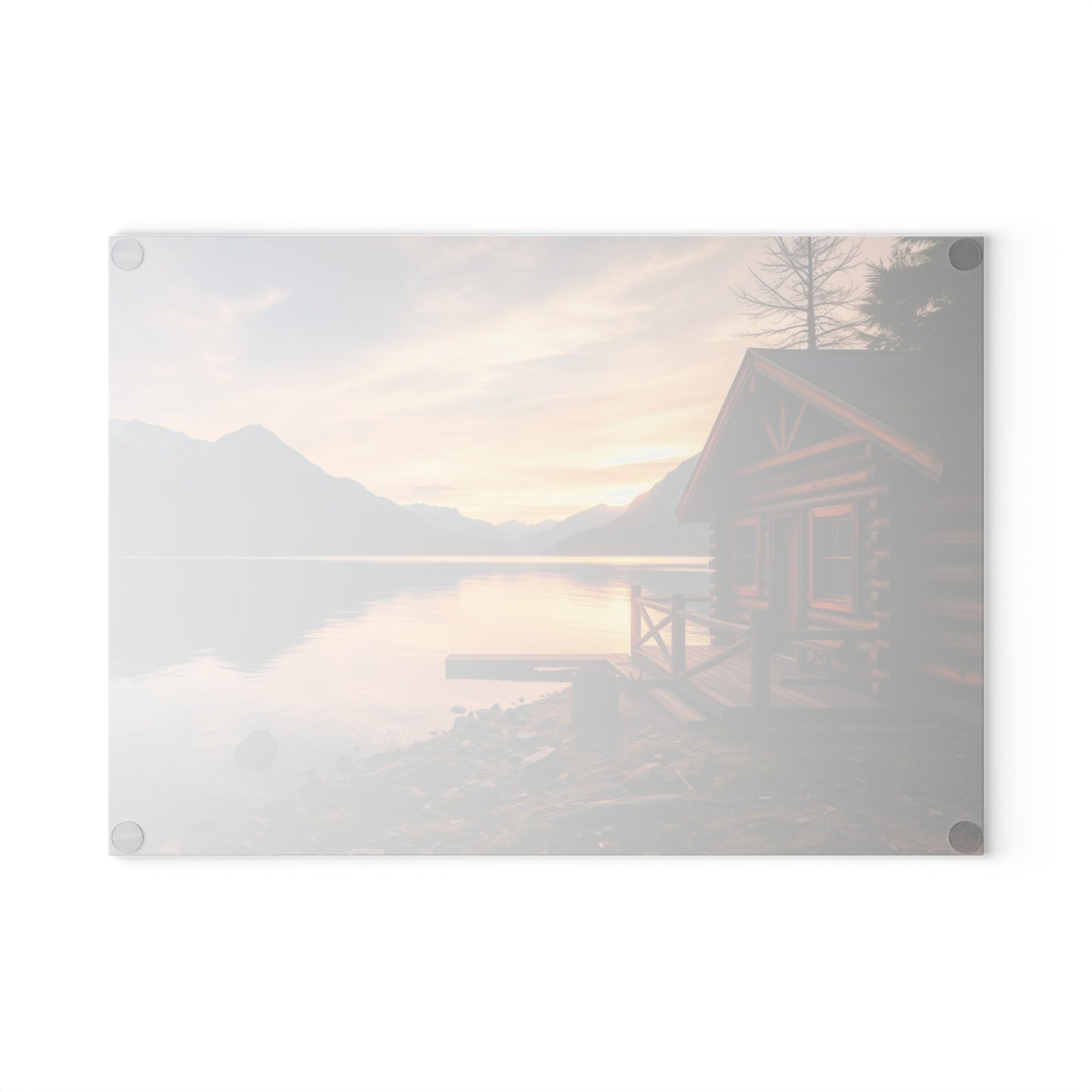 Lakeside Cabin Glass Cutting Board