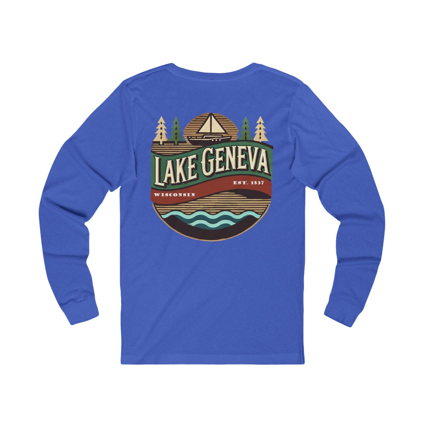 Retro Lake Geneva Unisex Jersey Long Sleeve Tee