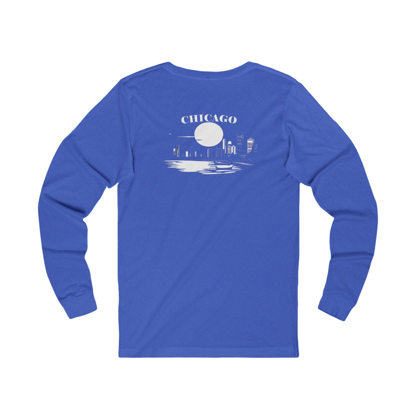 Mystery Noir Chicago Skyline Sunset Unisex Jersey Long Sleeve Tee