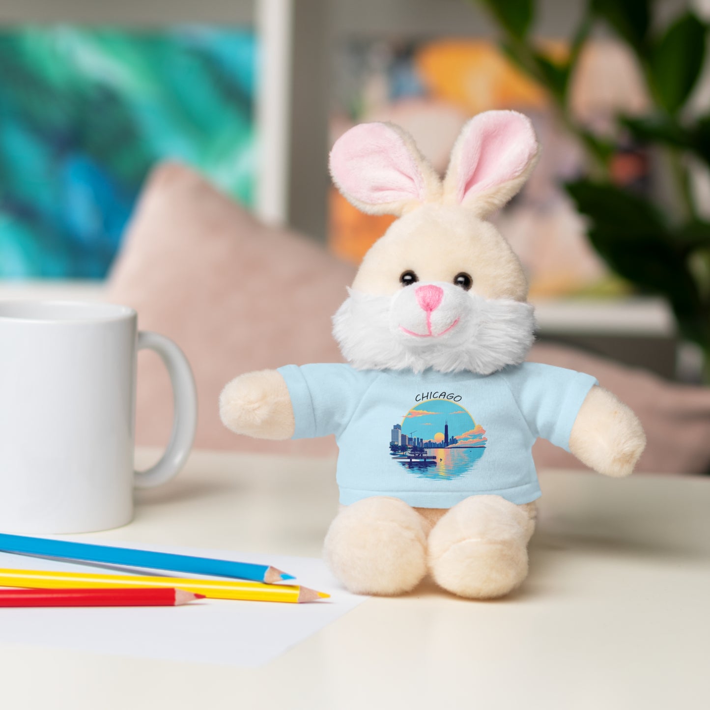 Retro Chicago Sunset Stuffed Animals with Tee