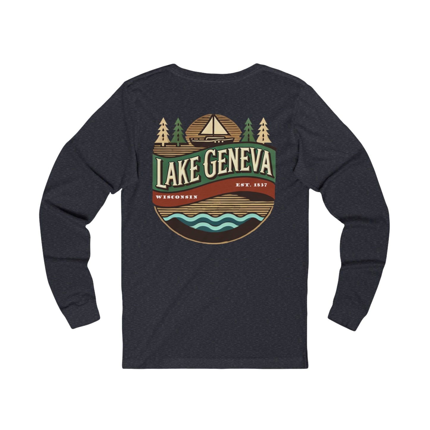 Retro Lake Geneva Unisex Jersey Long Sleeve Tee