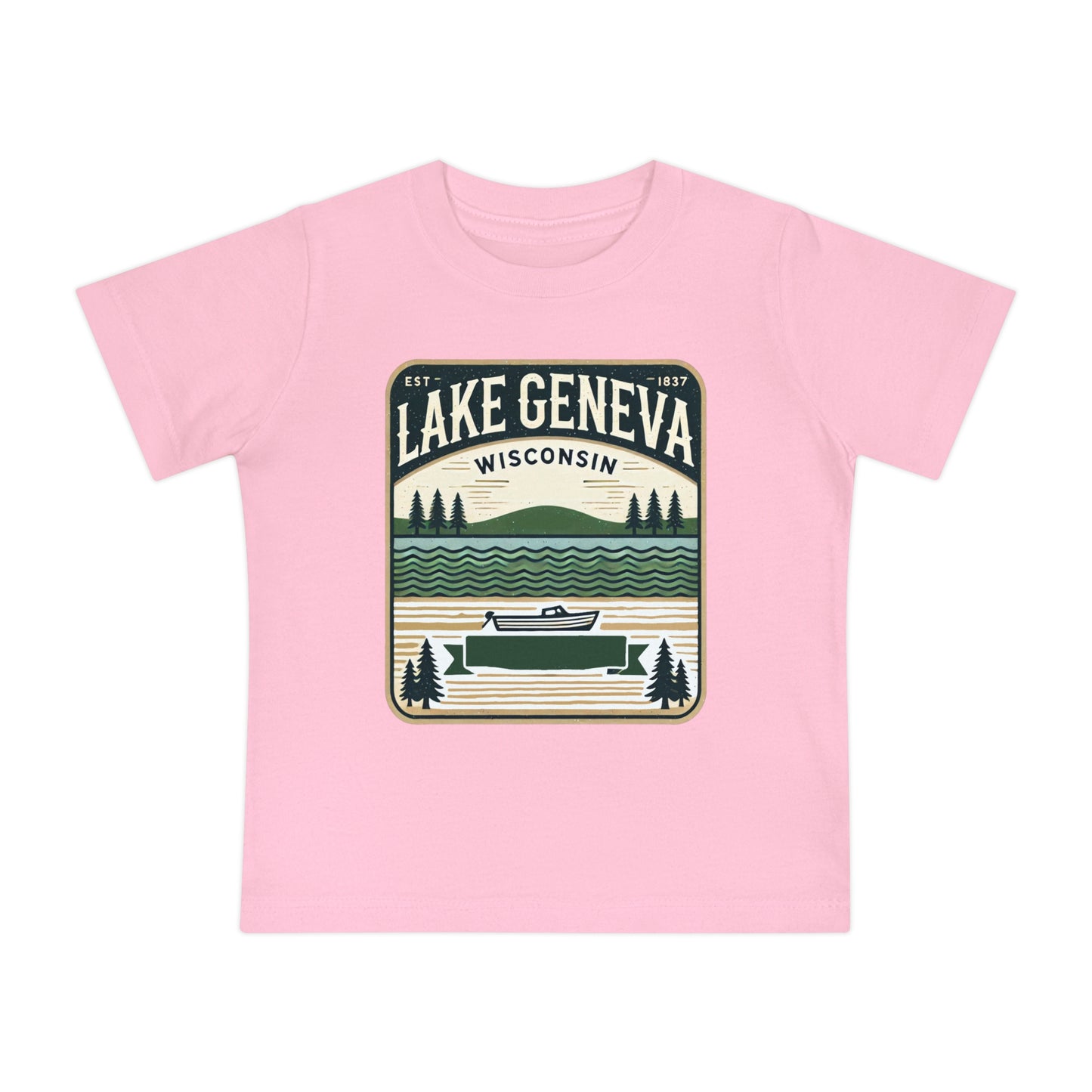 Vintage Lake Geneva Unisex Baby Short Sleeve T-Shirt