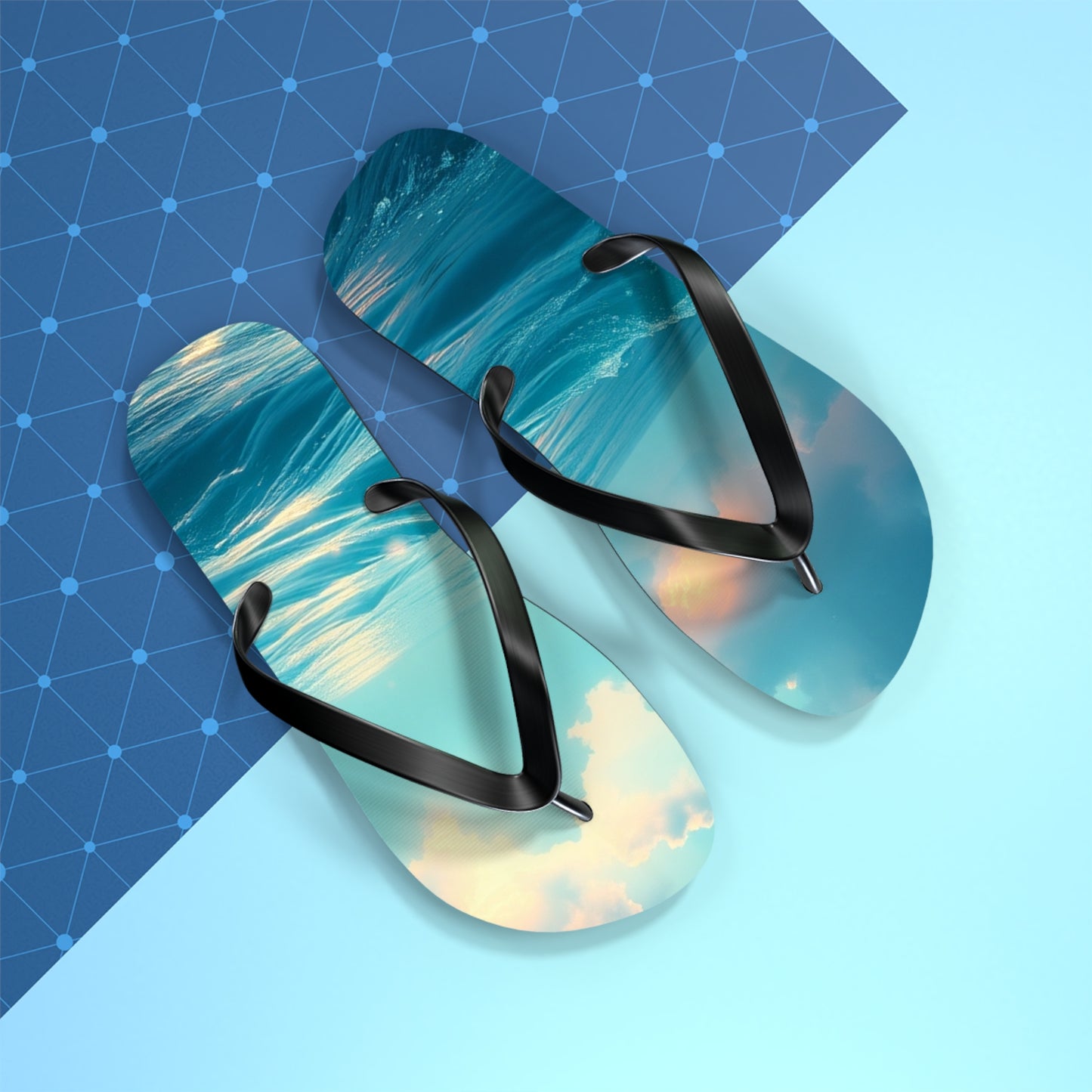 Ocean Waves Flip Flops