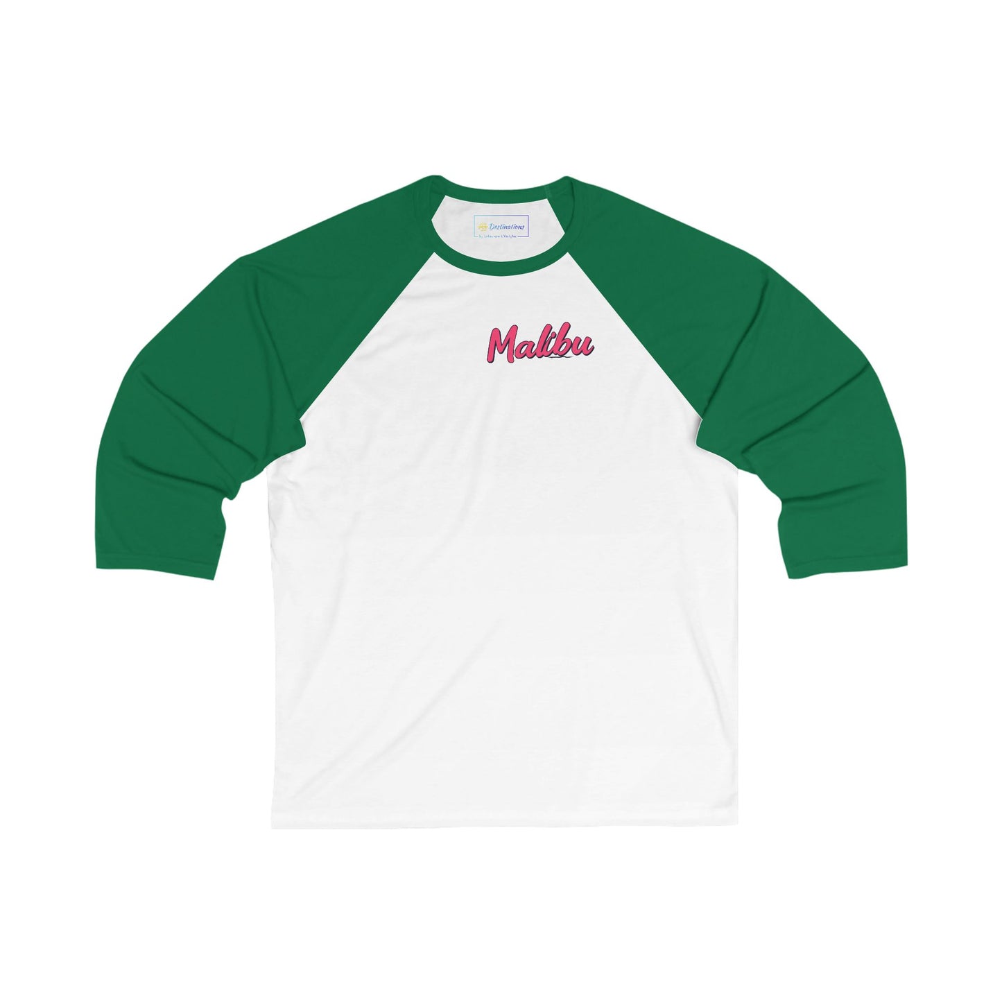 Retro Malibu Men's 3/4 Sleeve Baseball Tee