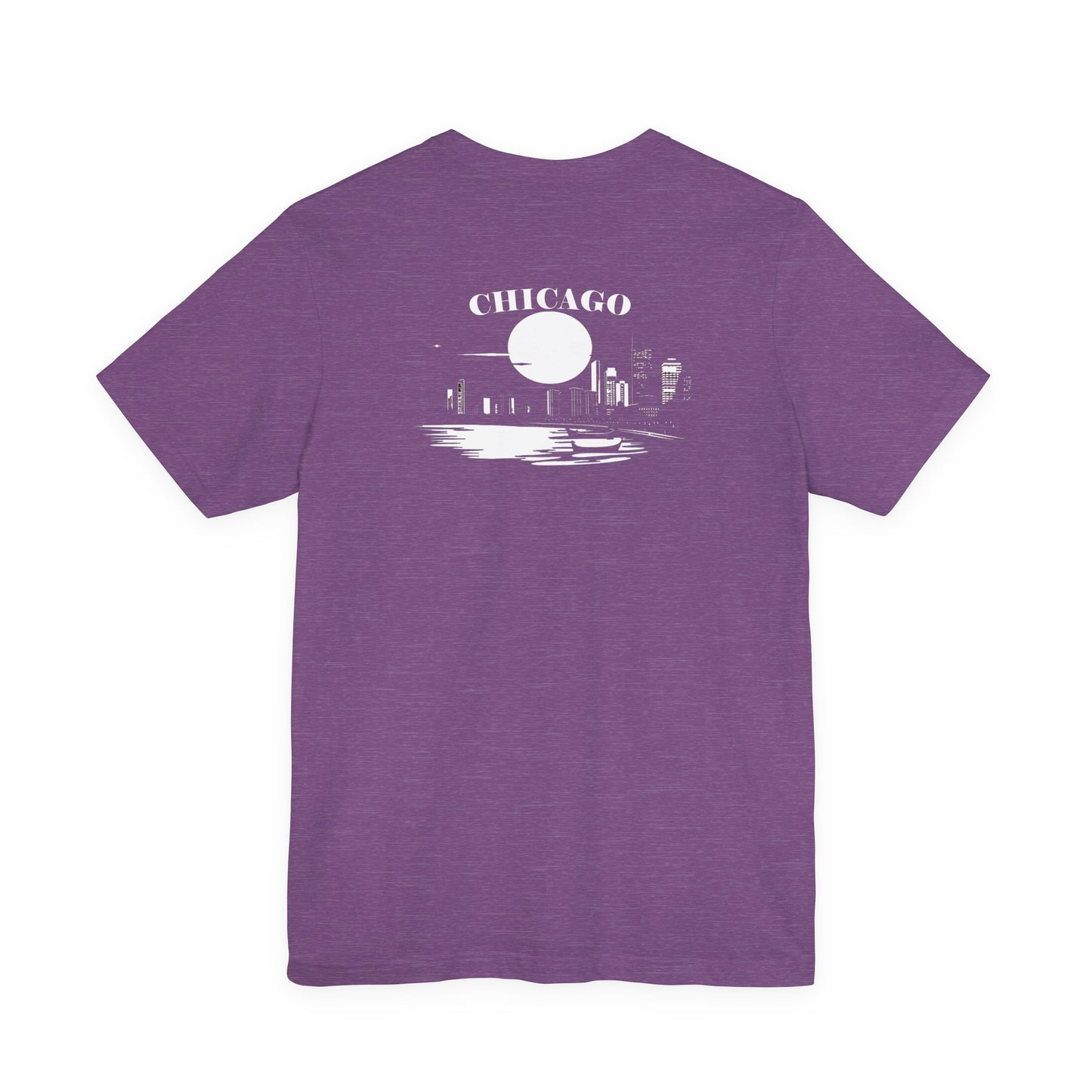 Mystery Noir Chicago Skyline Sunset Unisex Jersey Short Sleeve Tee