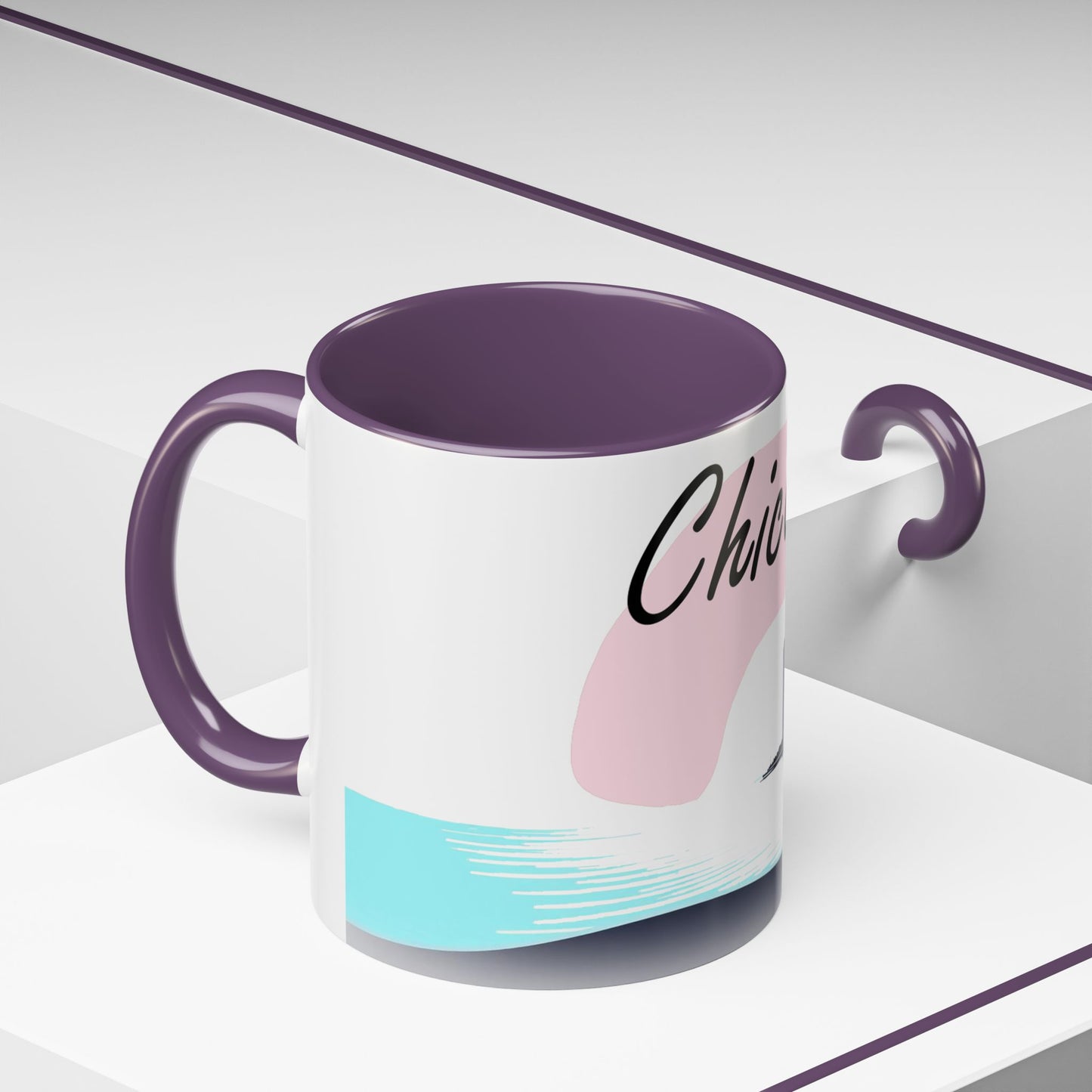 Elegant Chicago Skyline Accent Coffee Mug