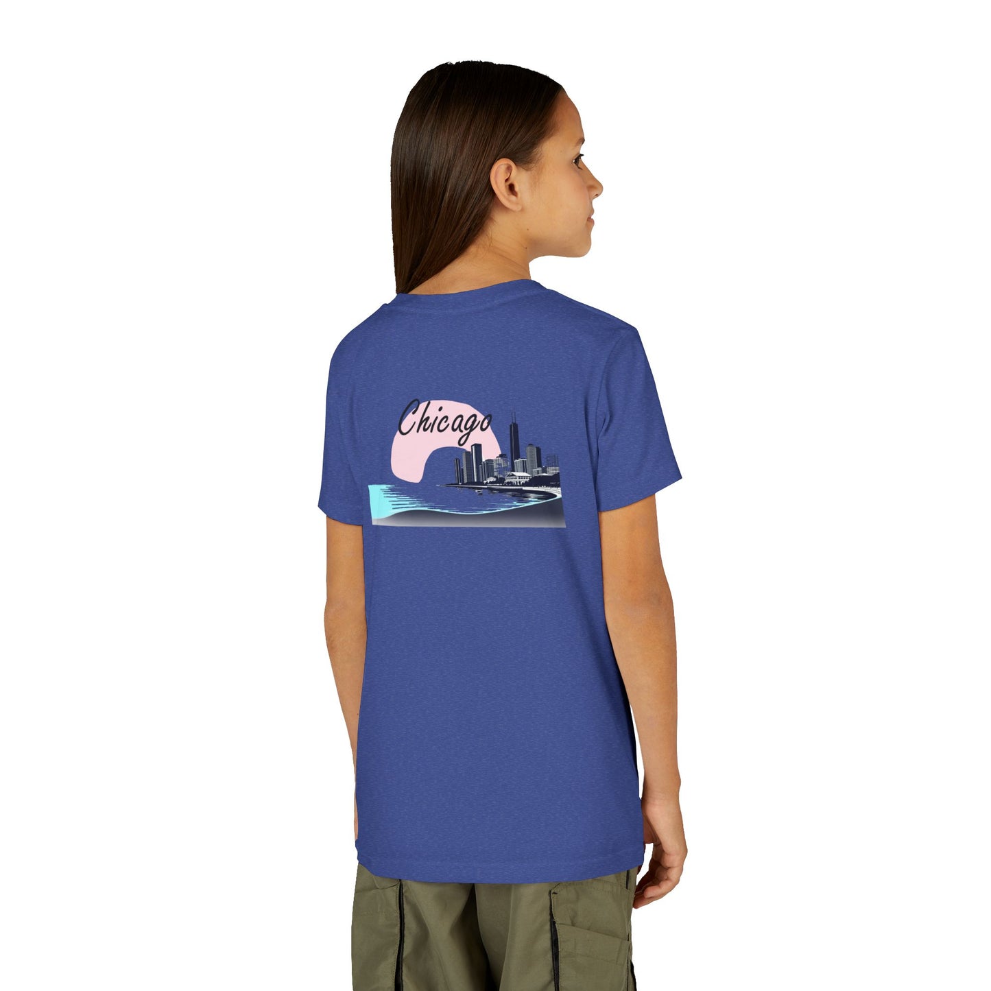 Elegant Chicago Skyline Unisex Youth Short Sleeve Tee