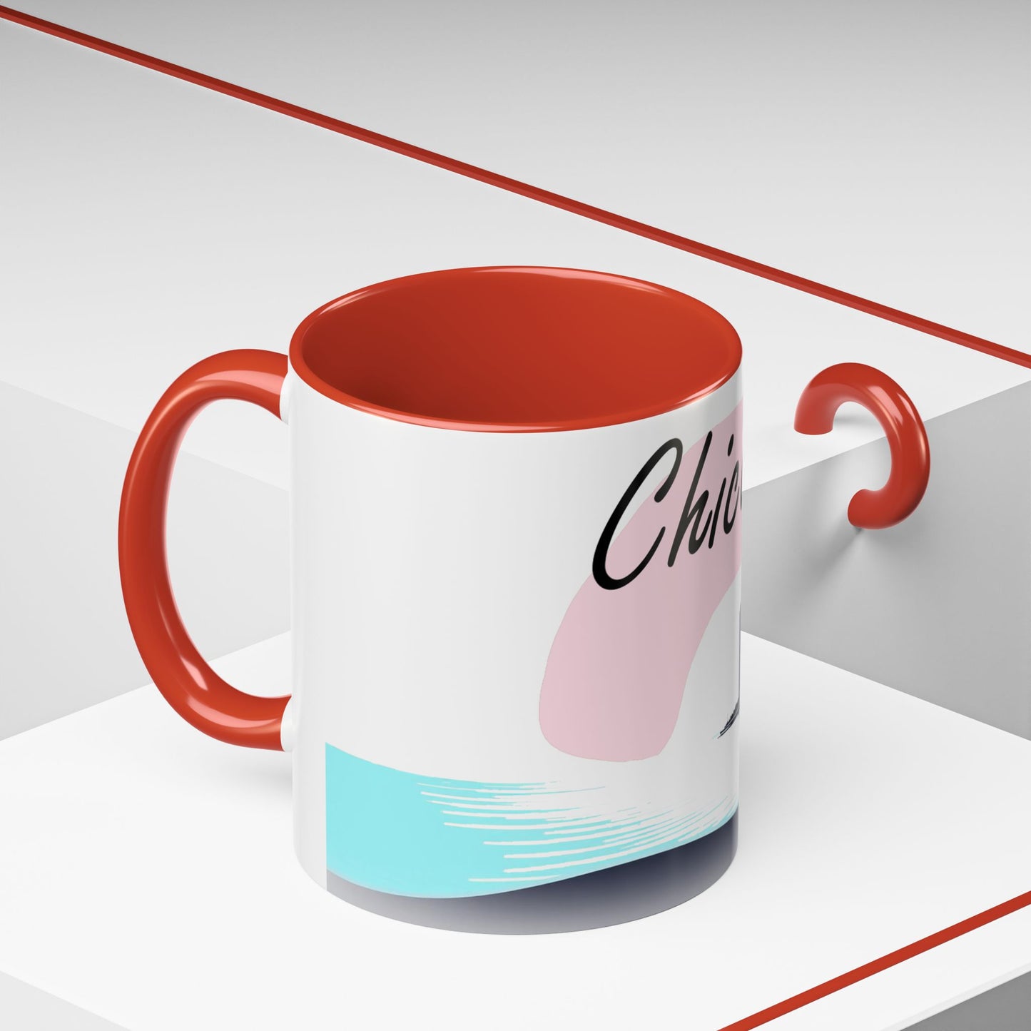 Elegant Chicago Skyline Accent Coffee Mug