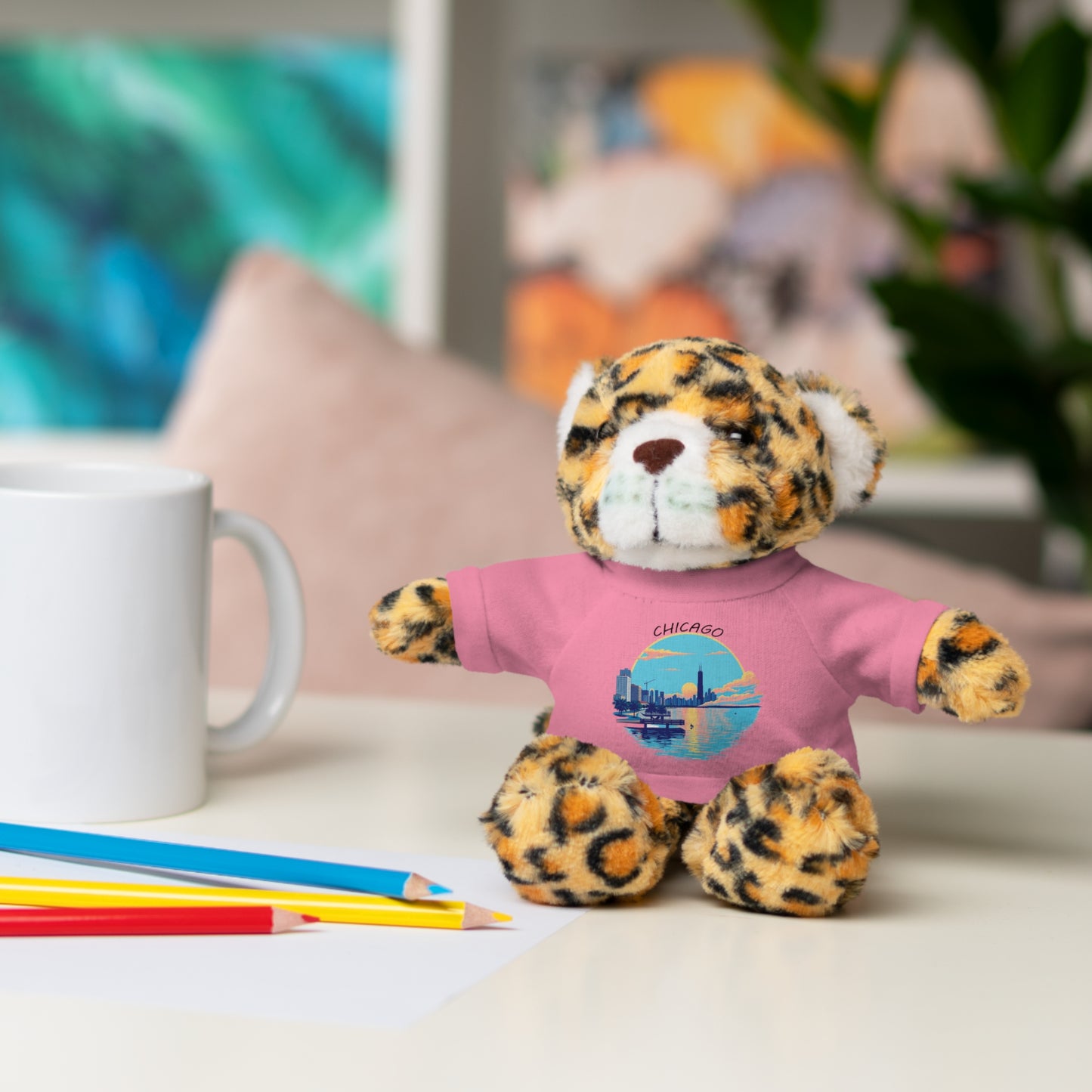 Retro Chicago Sunset Stuffed Animals with Tee