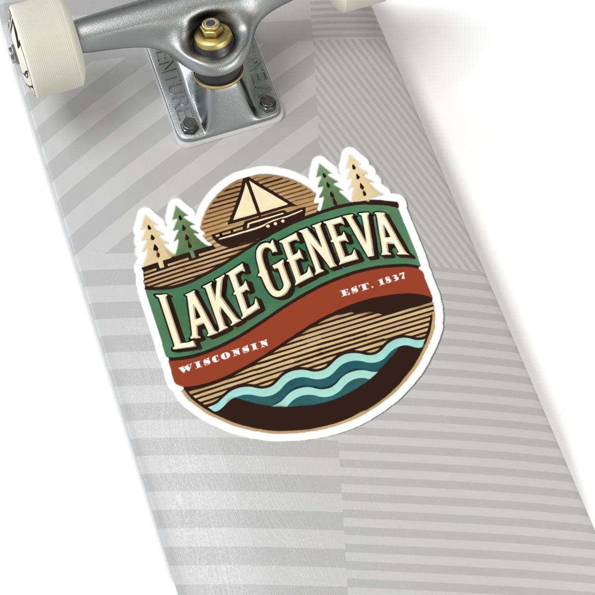 Retro Lake Geneva Kiss-Cut Sticker