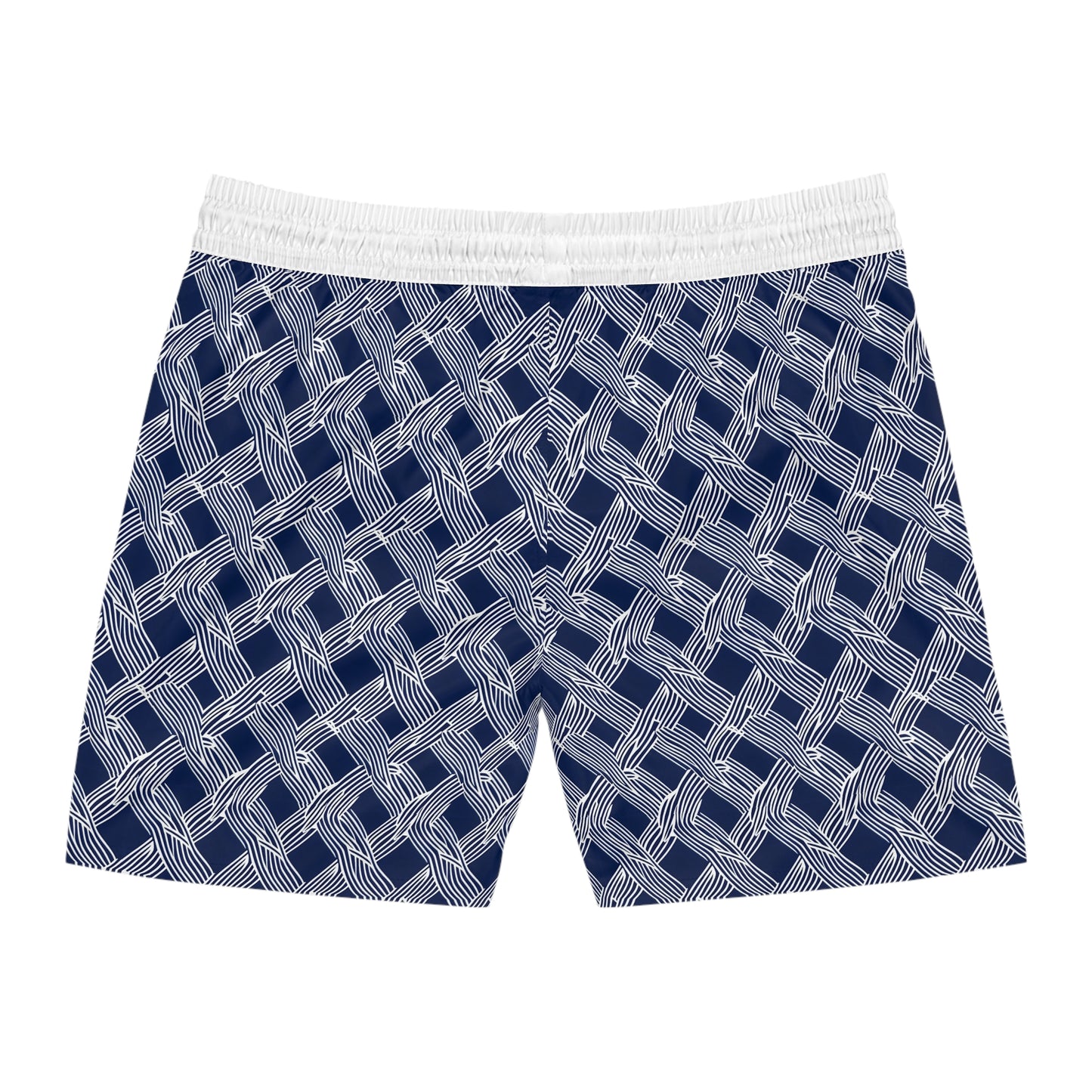 Nautical Woven Design Men's Mid-Length Swim Shorts