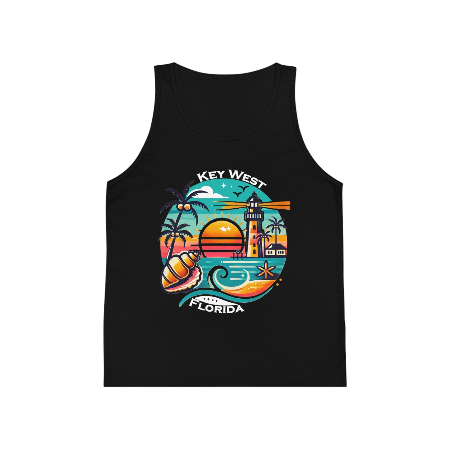 Vibrant Key West Unisex Kids Jersey Tank Top