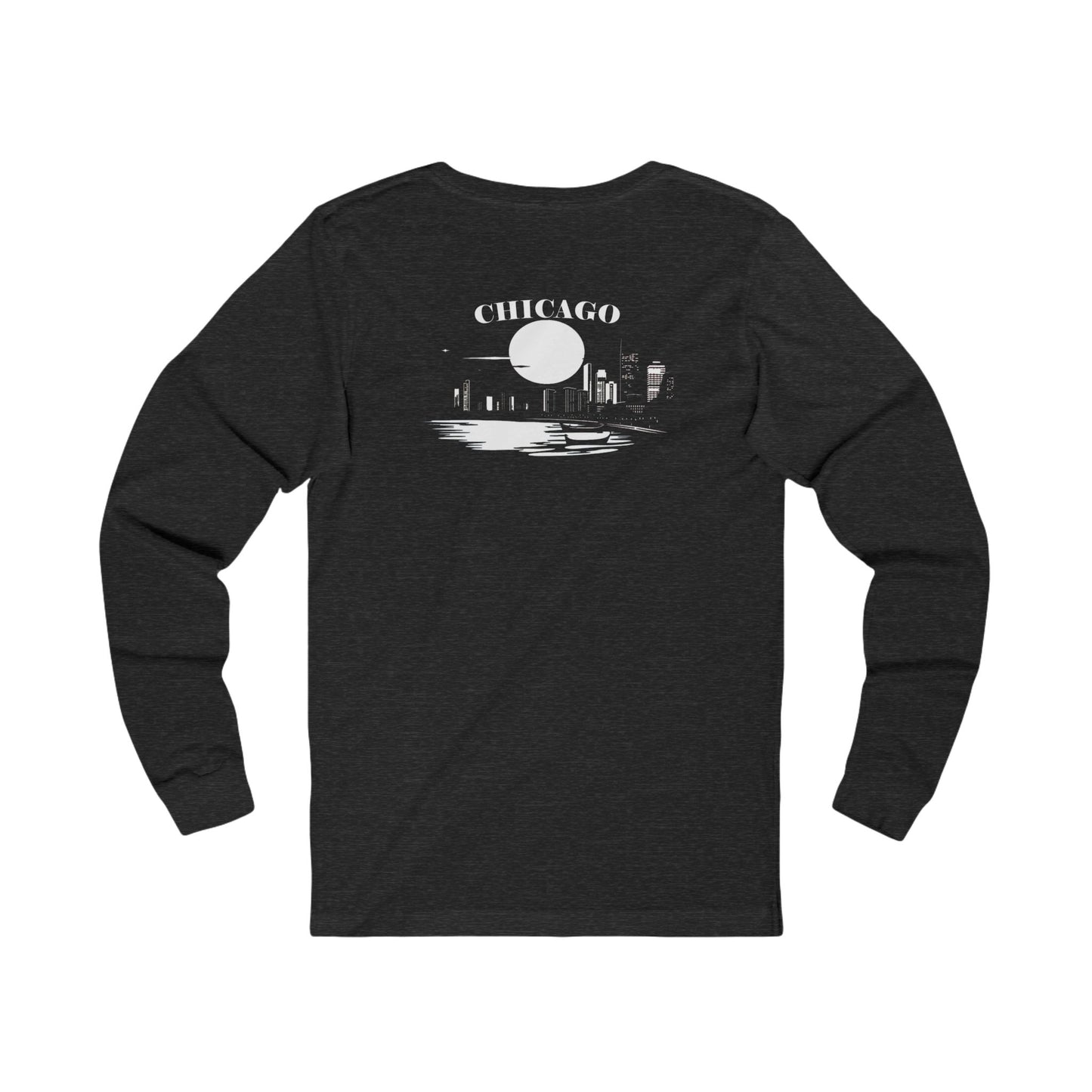 Mystery Noir Chicago Skyline Sunset Unisex Jersey Long Sleeve Tee