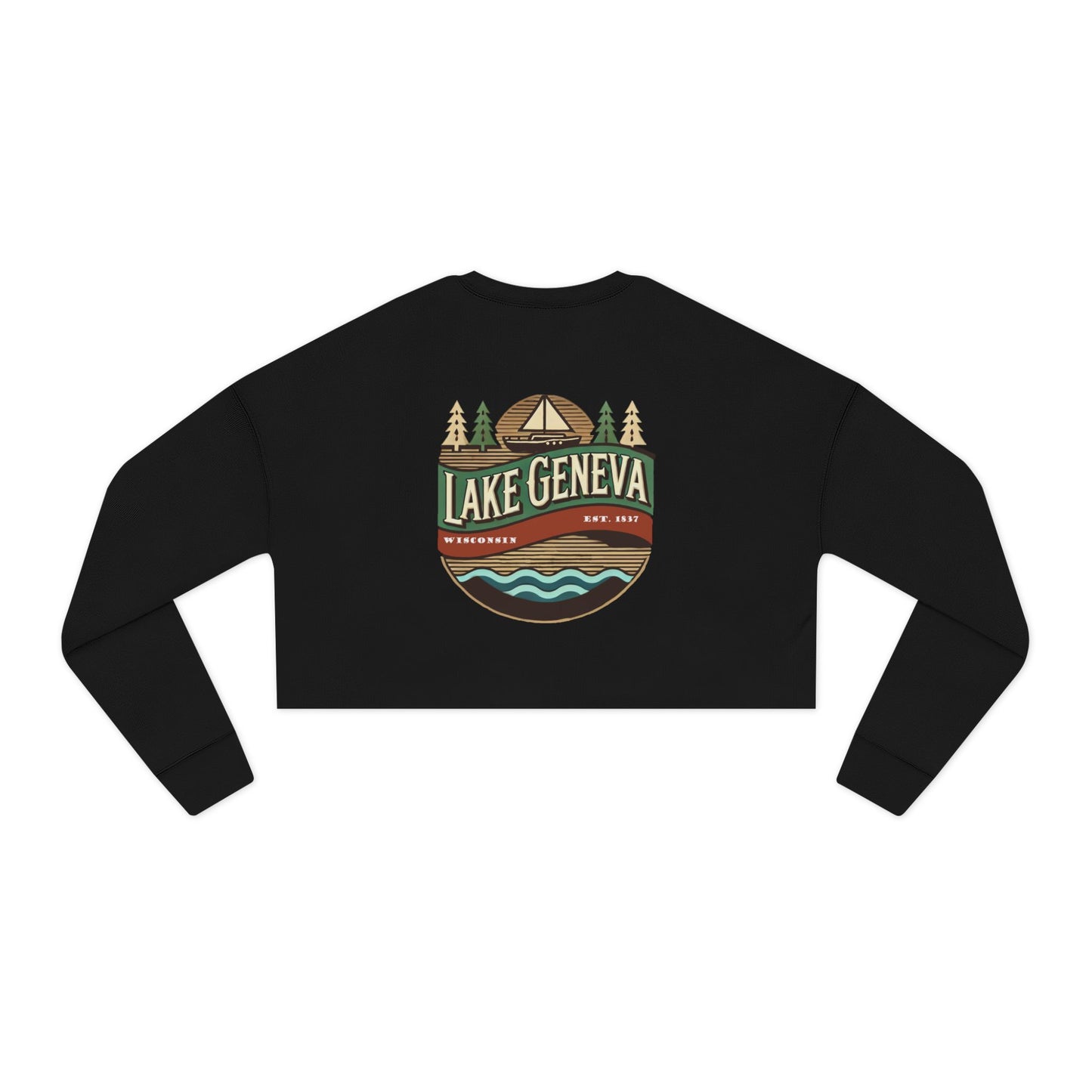 Retro Lake Geneva Women's Cropped Sweatshirt