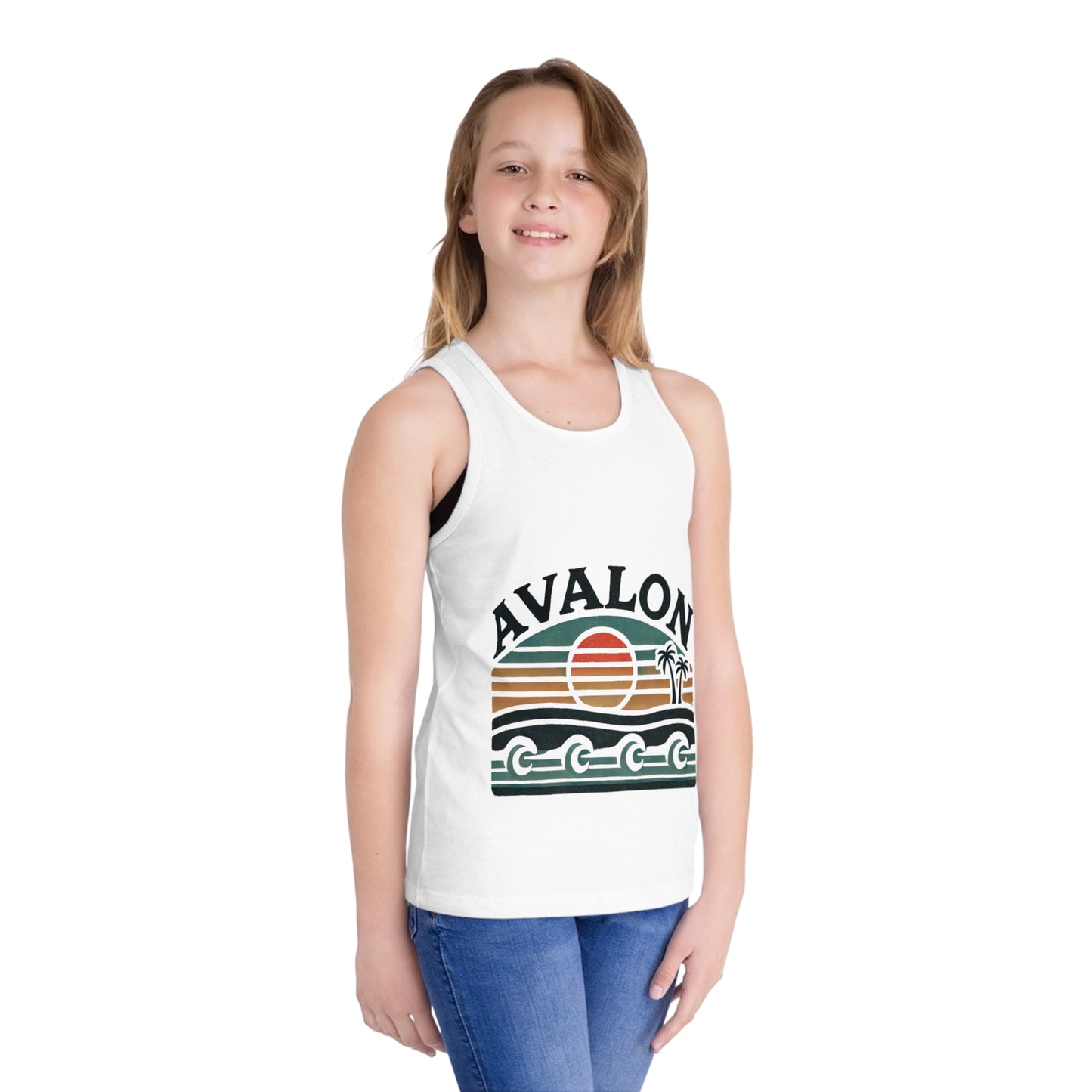 Retro Avalon Sunset Unisex Kids Jersey Tank Top