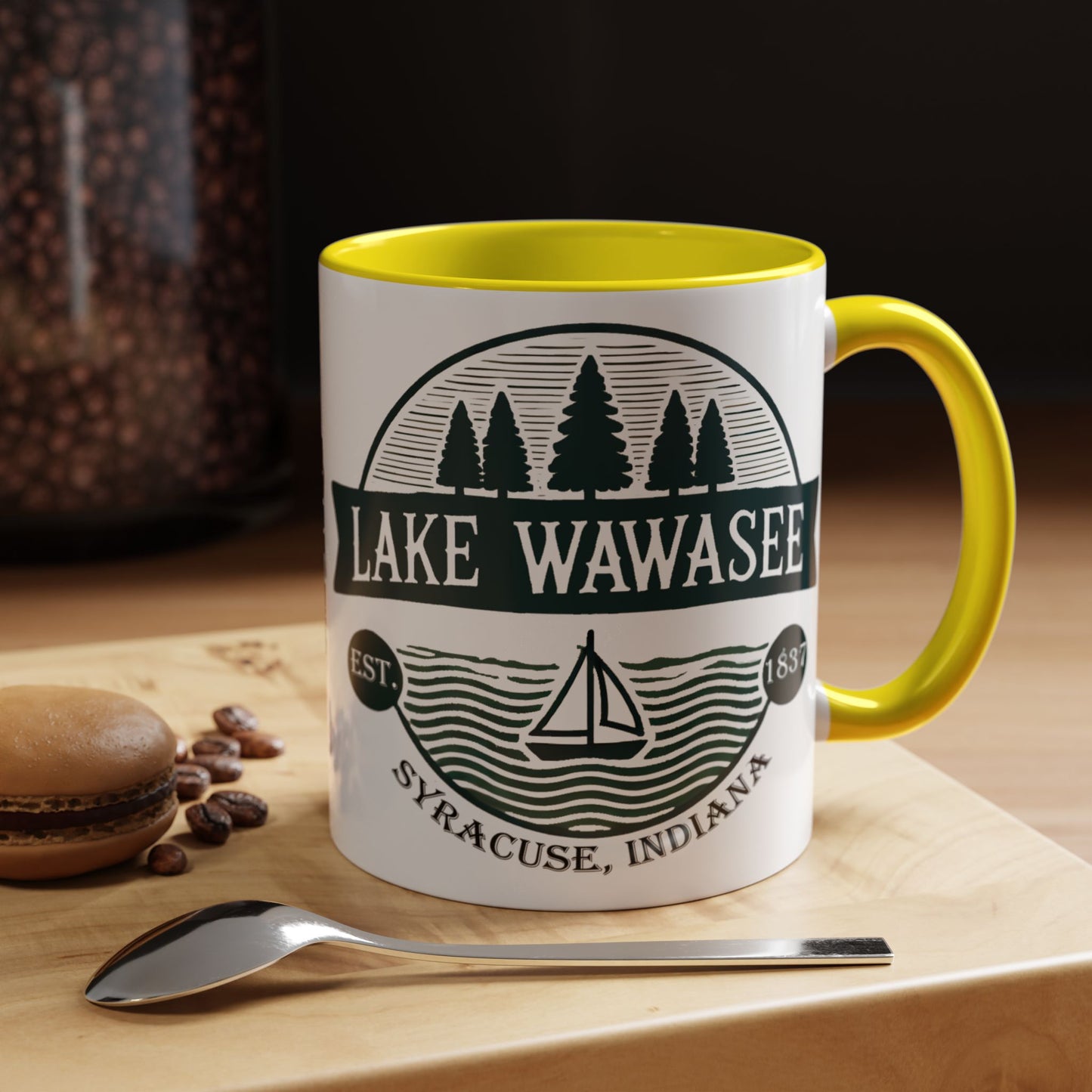Vintage Lake Wawasee Accent Coffee Mug