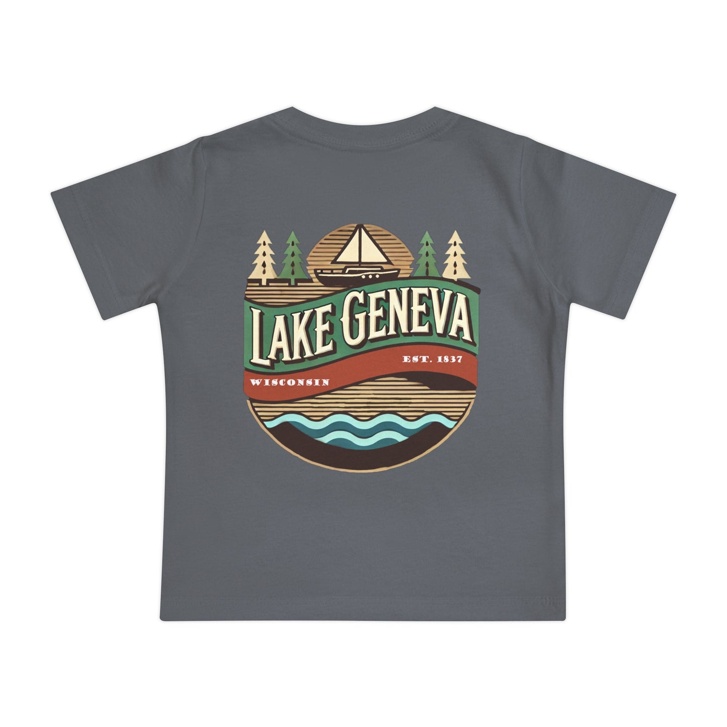 Retro Lake Geneva Unisex Baby Short Sleeve T-Shirt