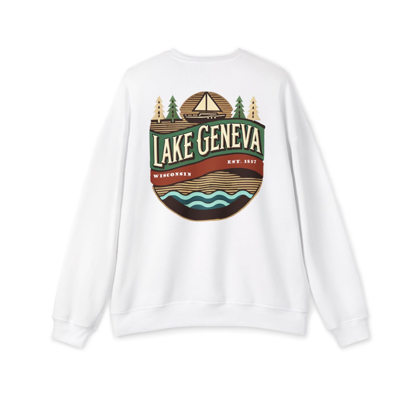 Retro Lake Geneva Unisex Drop Shoulder Sweatshirt