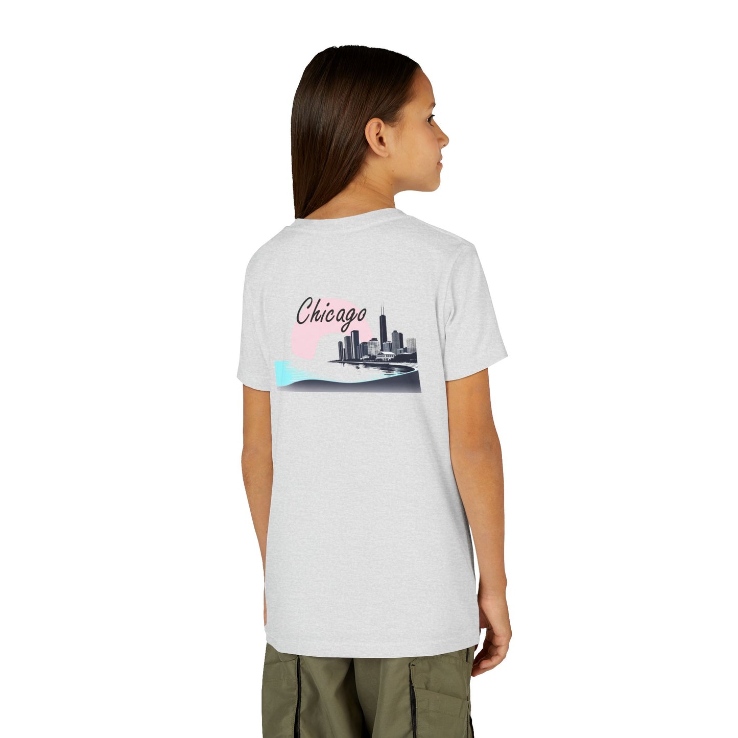 Elegant Chicago Skyline Unisex Youth Short Sleeve Tee