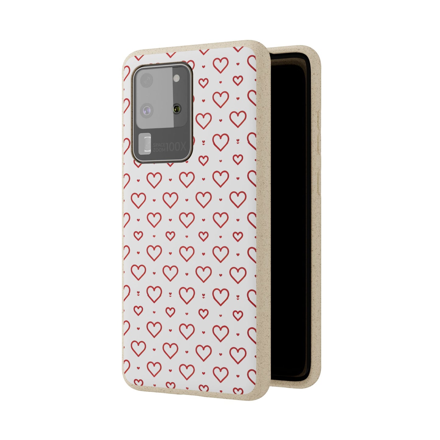 Red Hearts Print MagSafe Biodegradable Phone Case