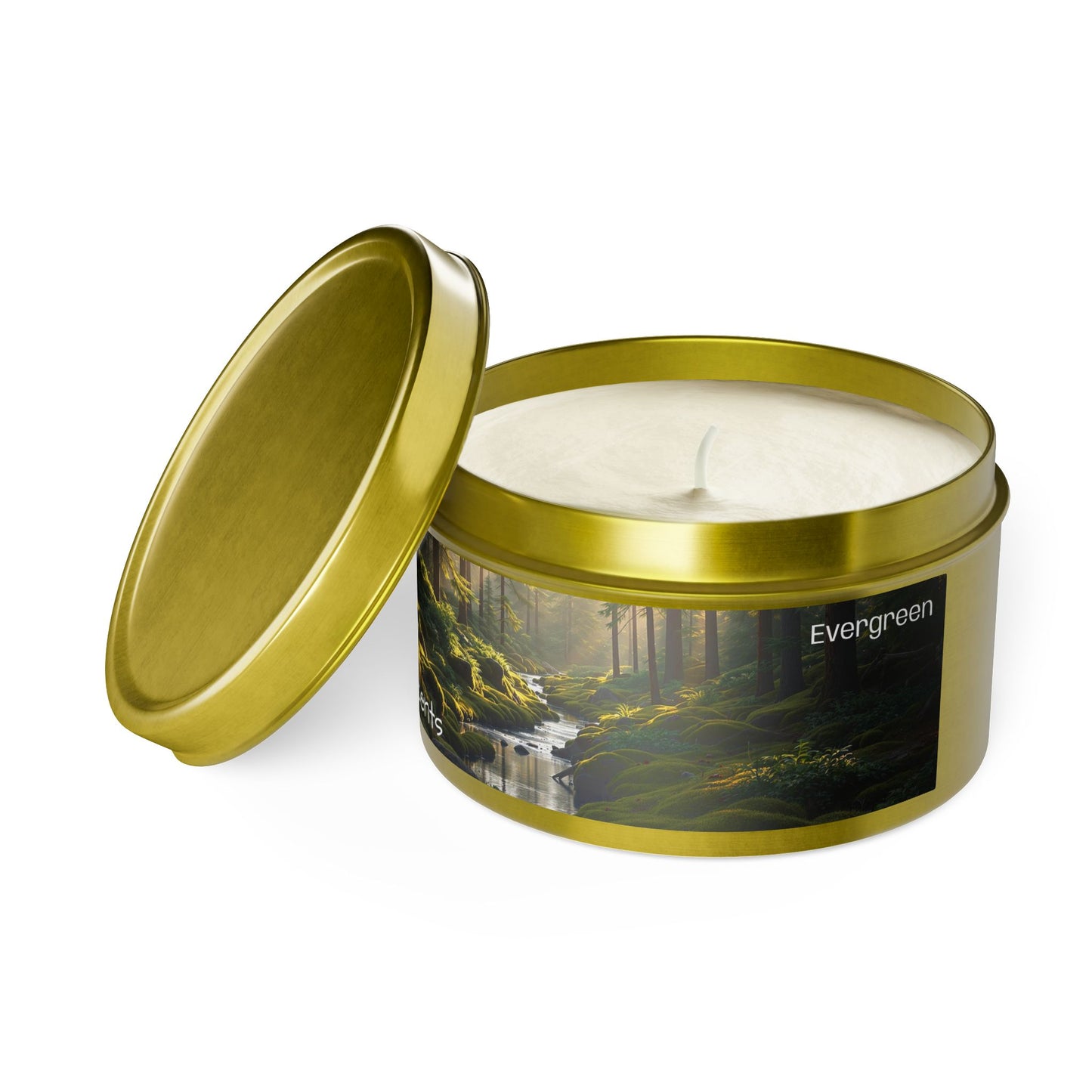 Evergreen Scented Rustic Tin Candle