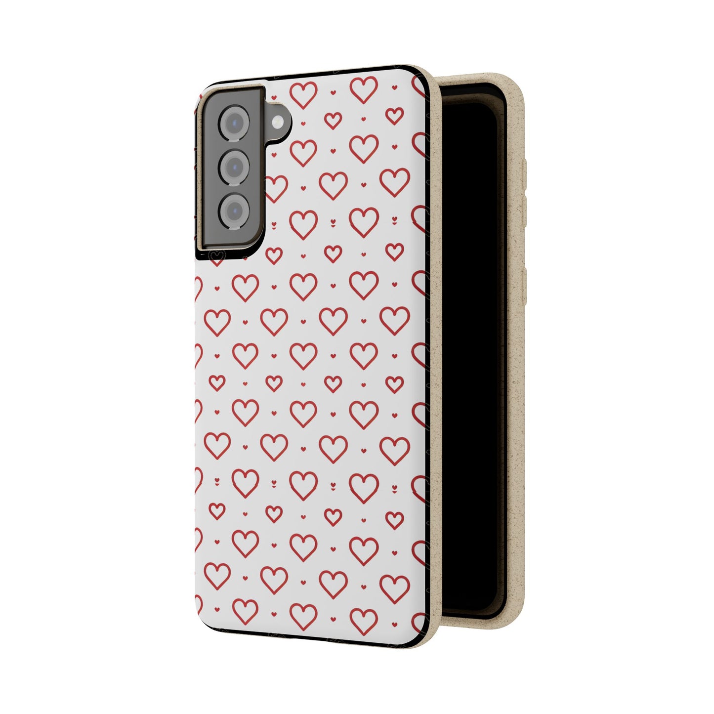 Red Hearts Print MagSafe Biodegradable Phone Case