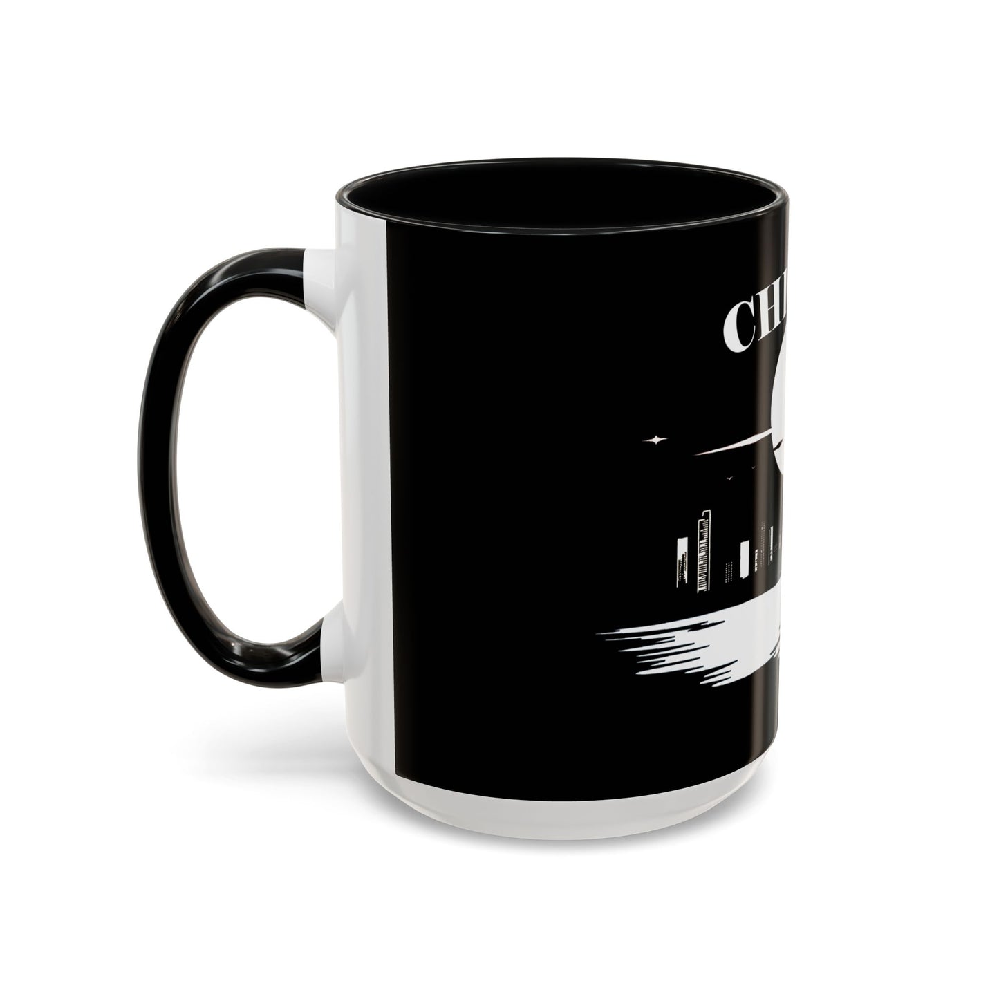 Mystery Noir Chicago Skyline Sunset Accent Coffee Mug
