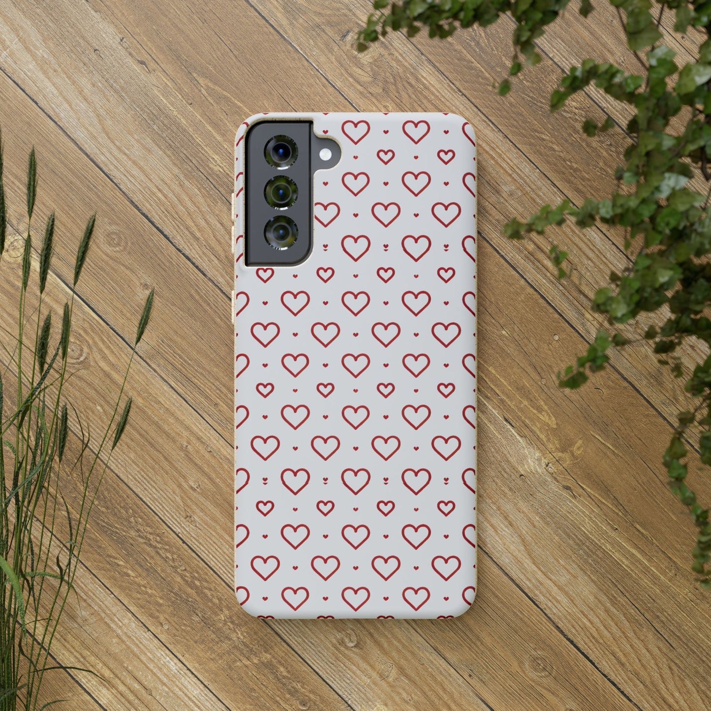 Red Hearts Print MagSafe Biodegradable Phone Case