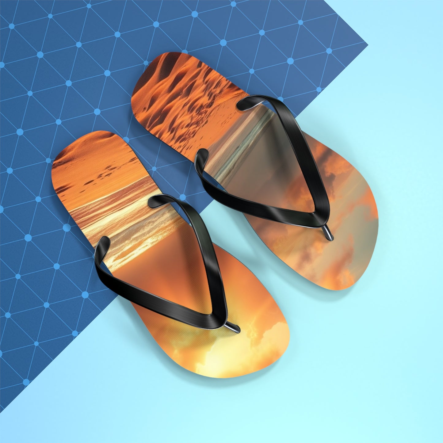Sandy Beach Sunset Flip Flops