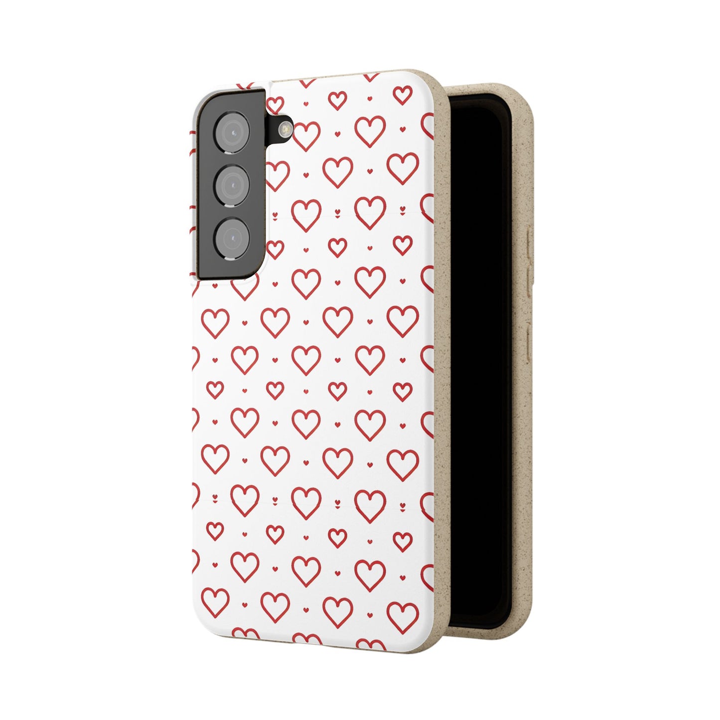 Red Hearts Print MagSafe Biodegradable Phone Case