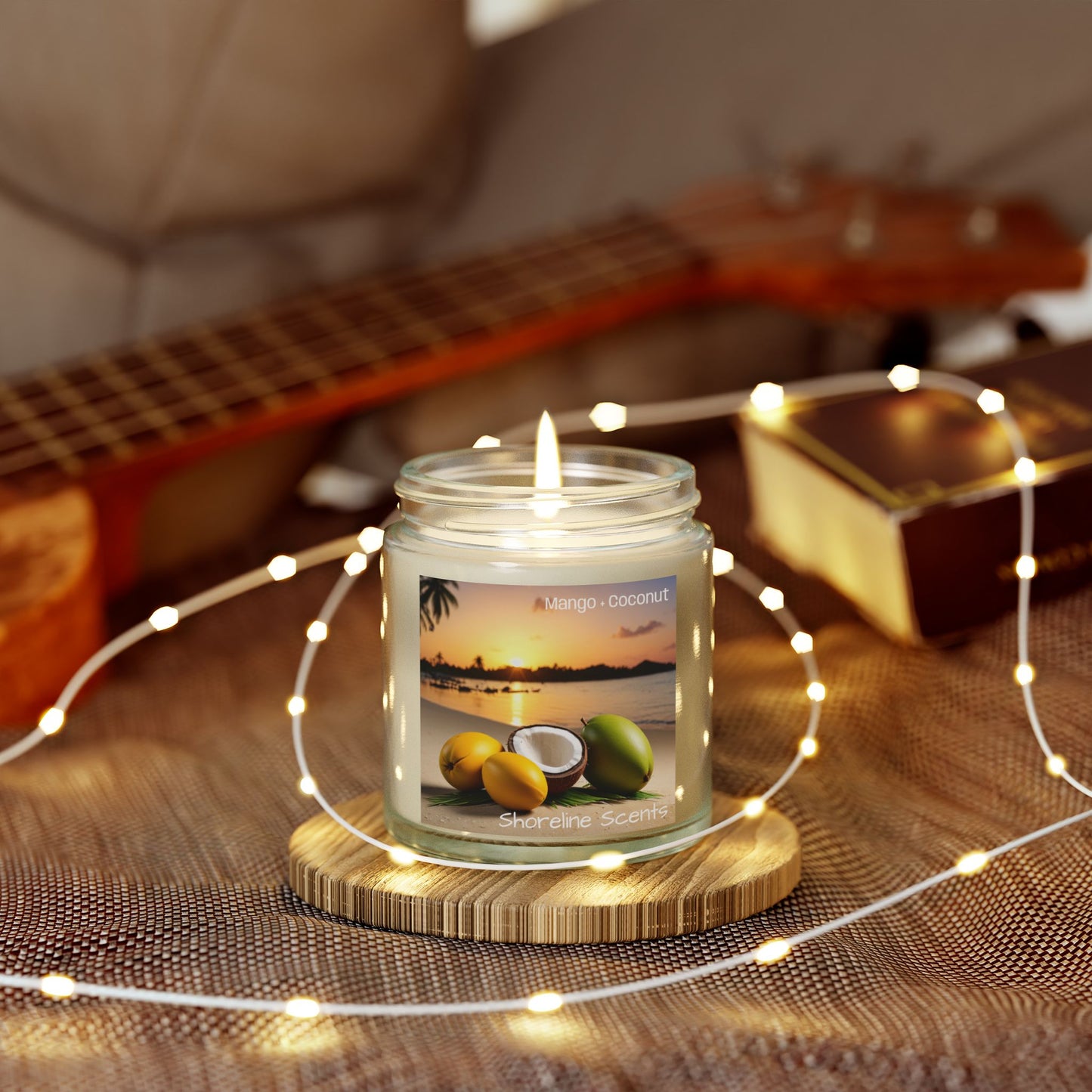 Mango + Coconut Scented Coconut Apricot Wax Candle