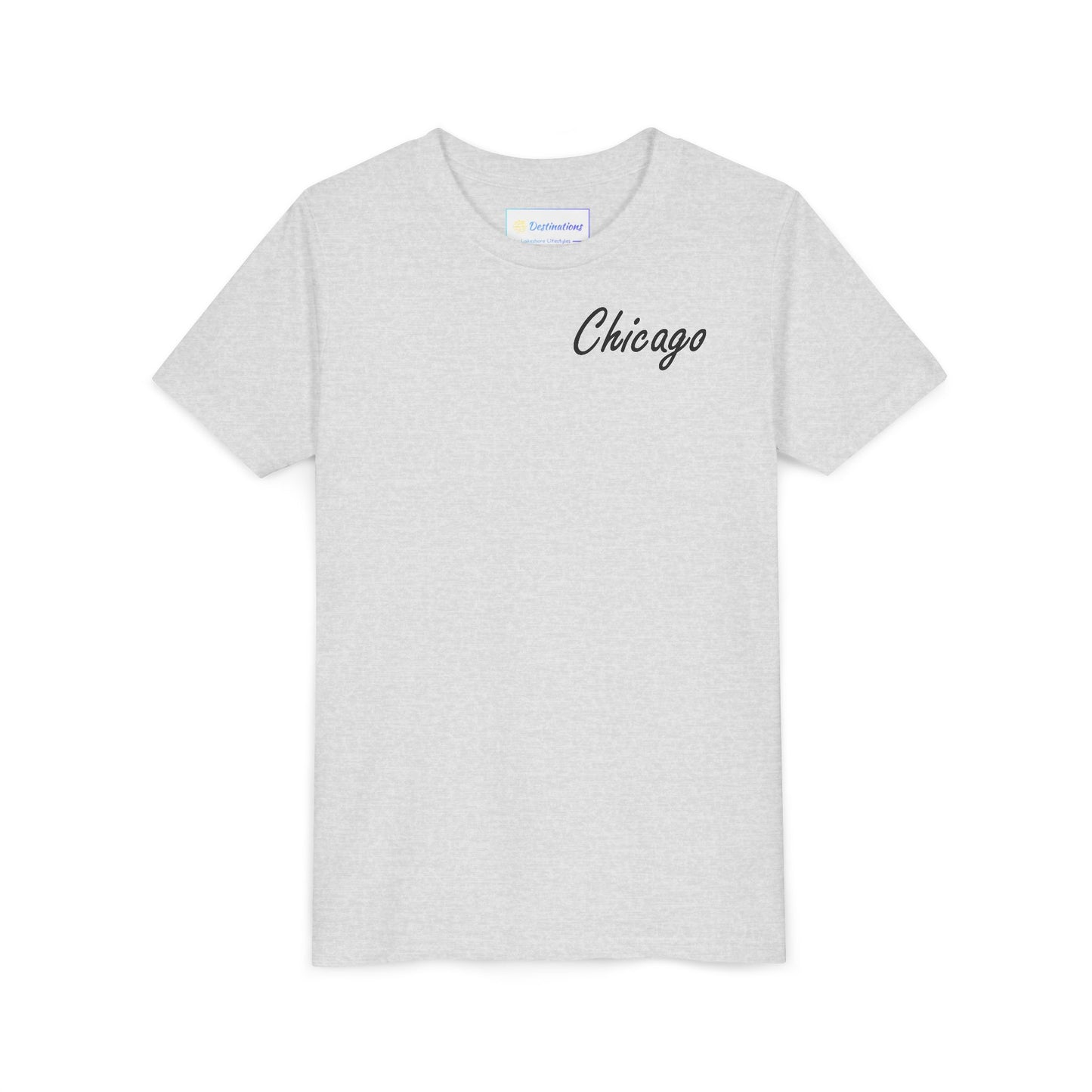 Elegant Chicago Skyline Unisex Youth Short Sleeve Tee
