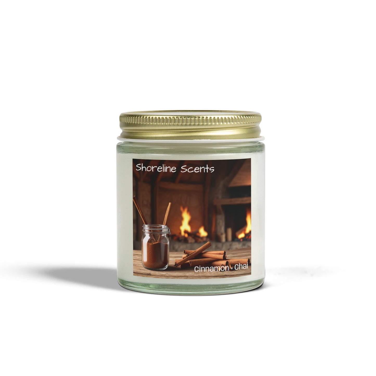 Cinnamon + Chai Scented Coconut Apricot Wax Candle