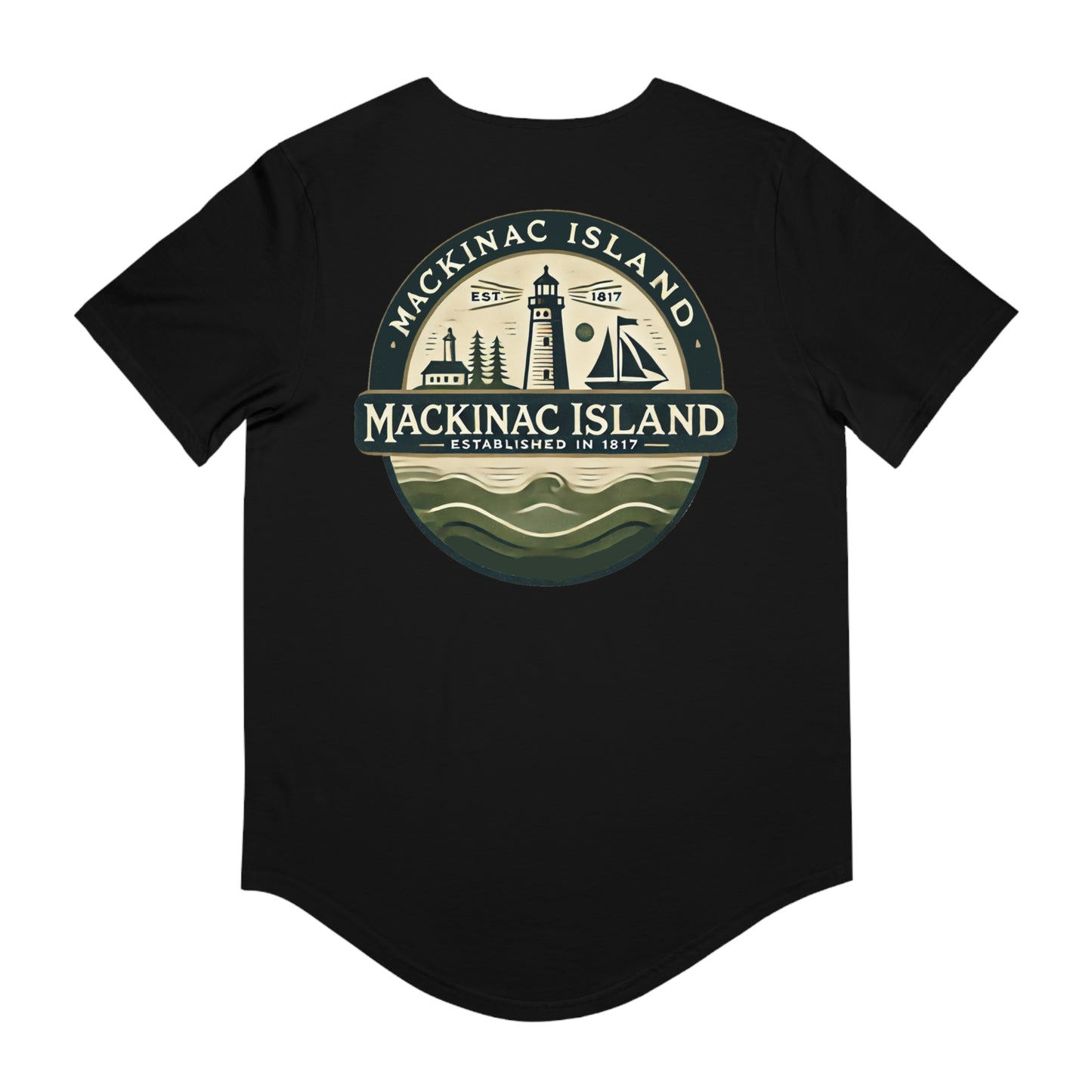 Vintage Mackinac Island Men's Jersey Curved Hem Tee
