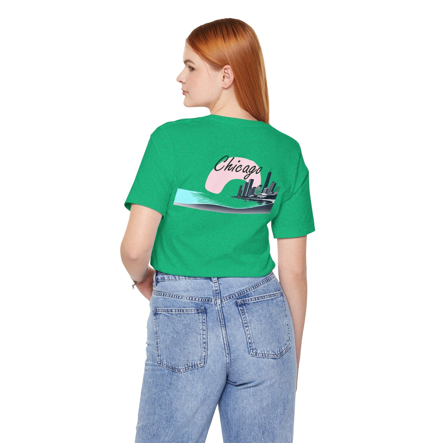 Elegant Chicago Skyline Unisex Jersey Short Sleeve Tee