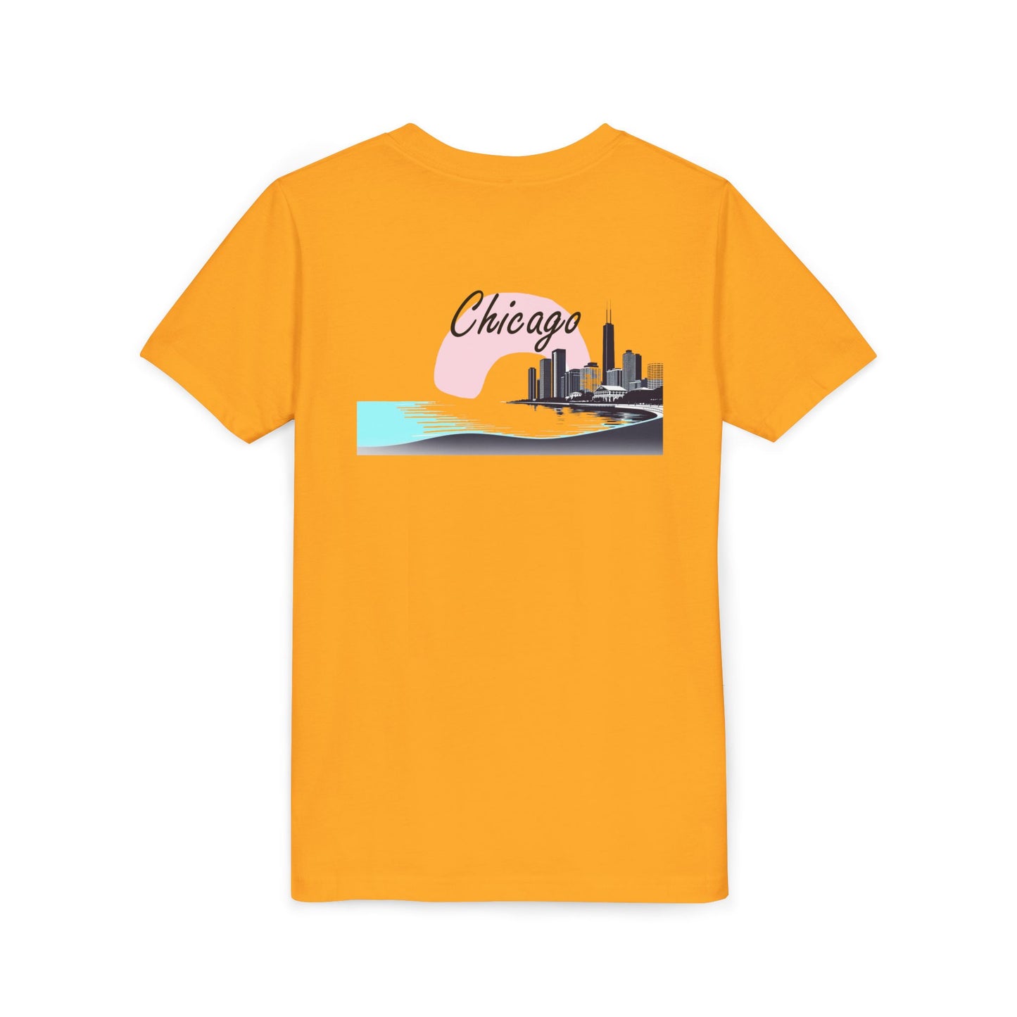 Elegant Chicago Skyline Unisex Youth Short Sleeve Tee