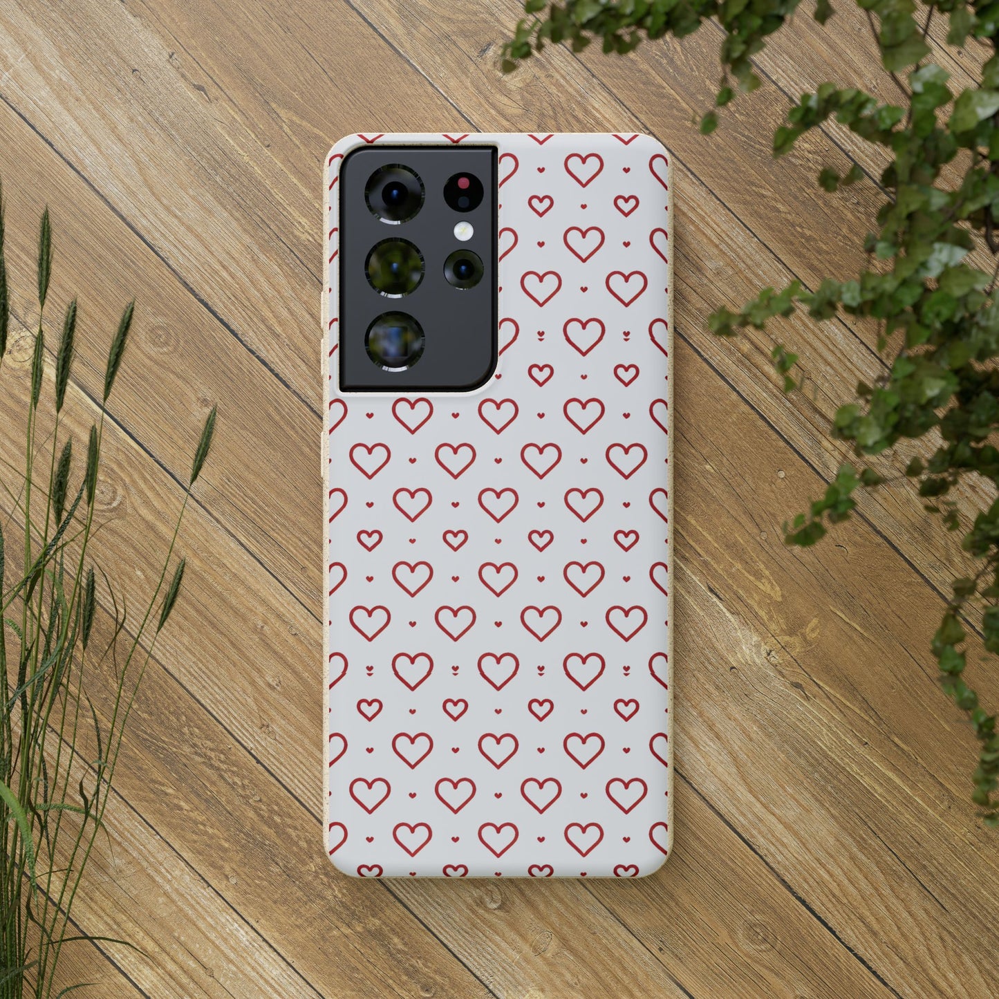 Red Hearts Print MagSafe Biodegradable Phone Case
