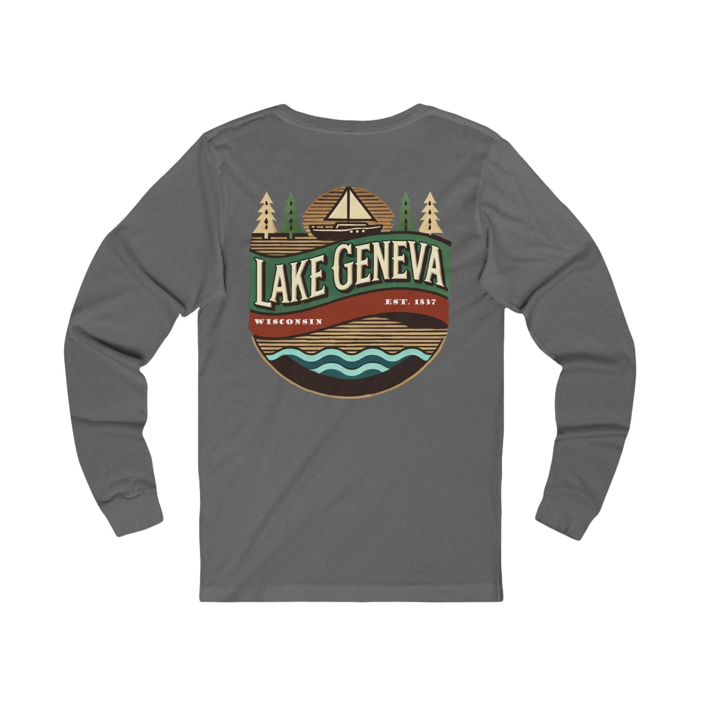 Retro Lake Geneva Unisex Jersey Long Sleeve Tee