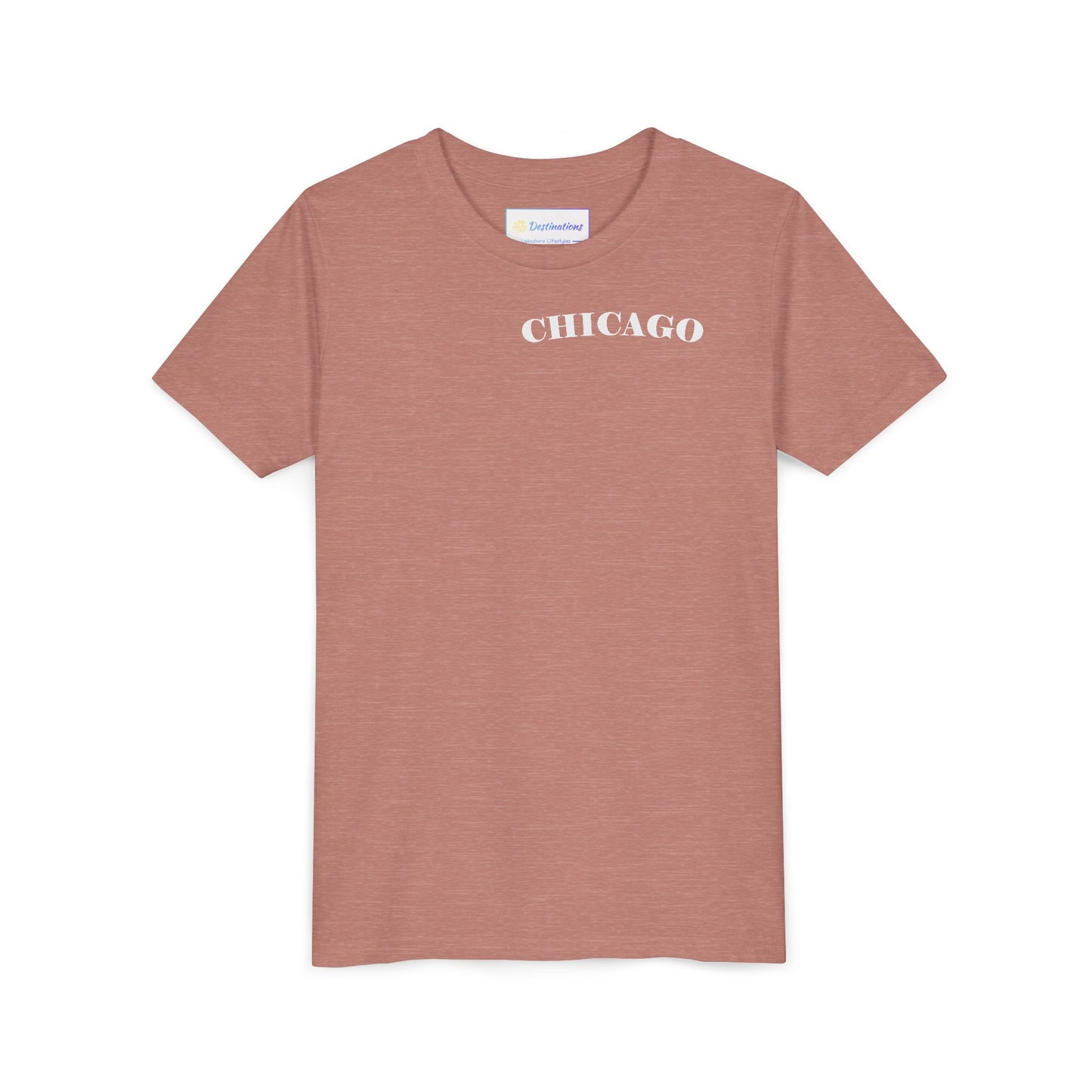Mystery Noir Chicago Skyline Sunset Unisex Youth Short Sleeve Tee