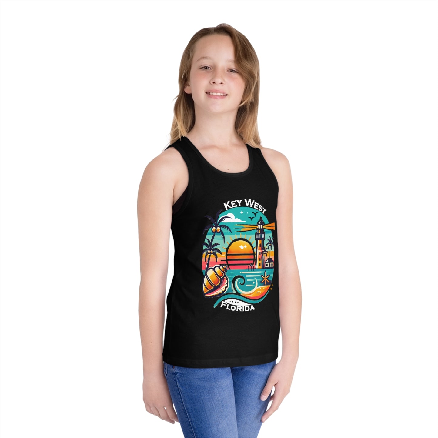 Vibrant Key West Unisex Kids Jersey Tank Top